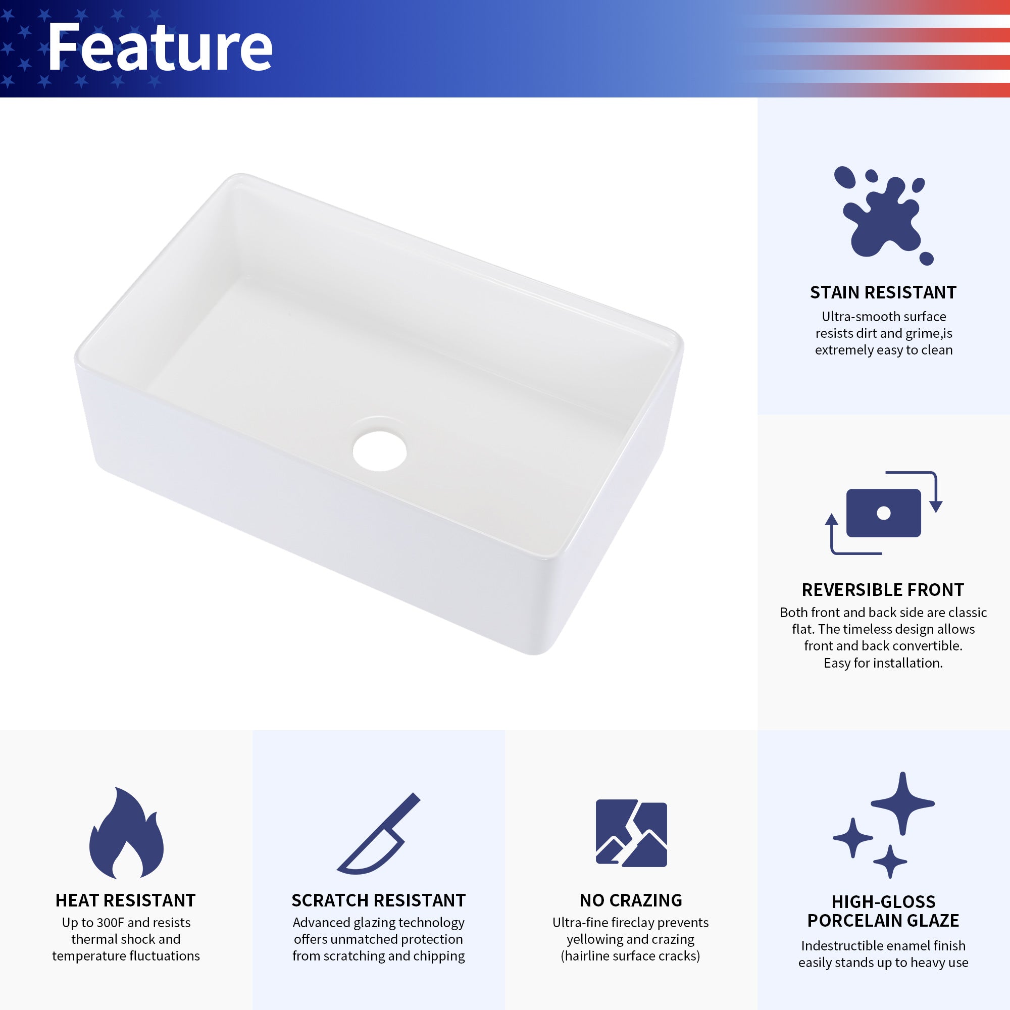 Fireclay Farmhouse Workstation Kitchen Sink with Accessories