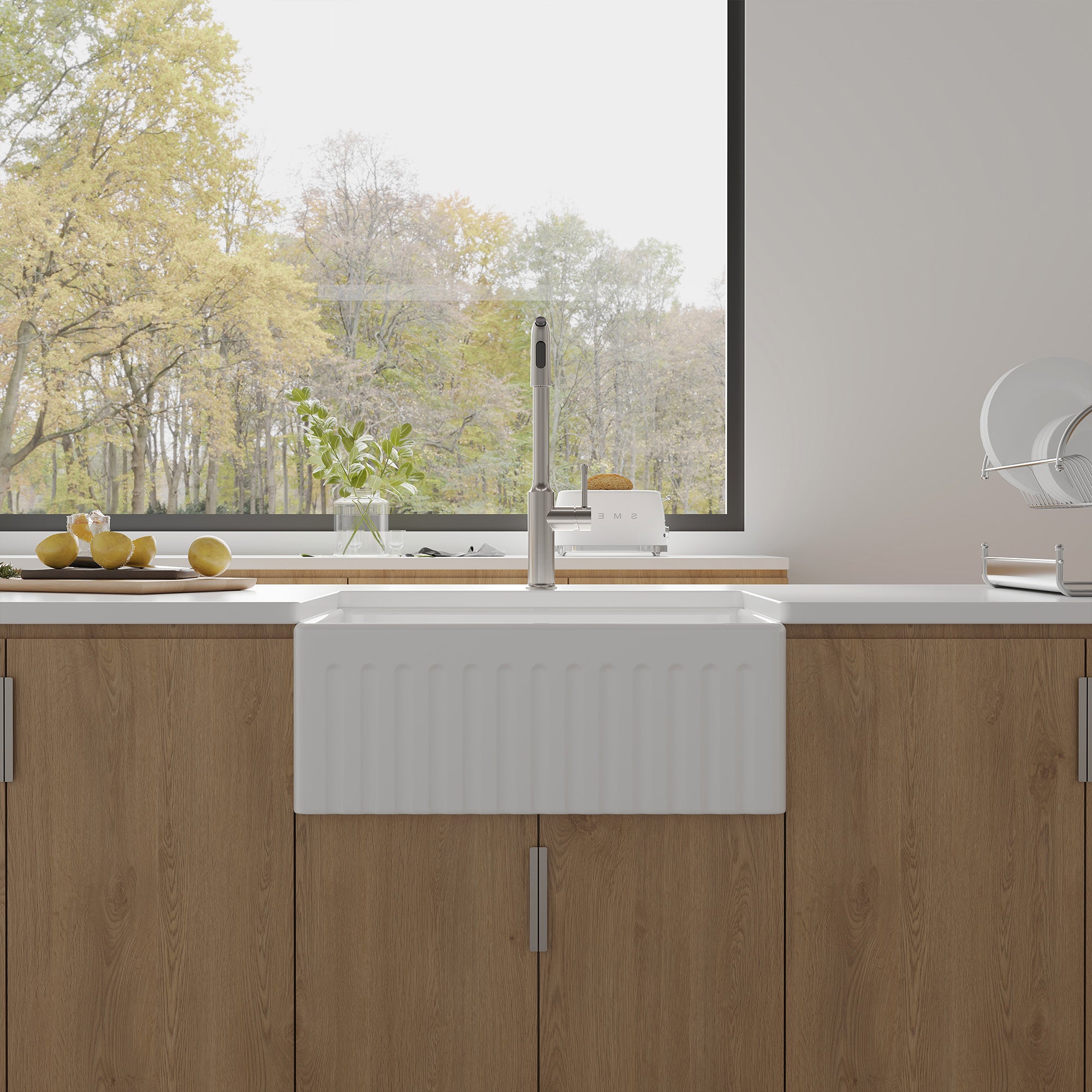 Évier de cuisine en argile réfractaire avec grille et crépine RX-FS04