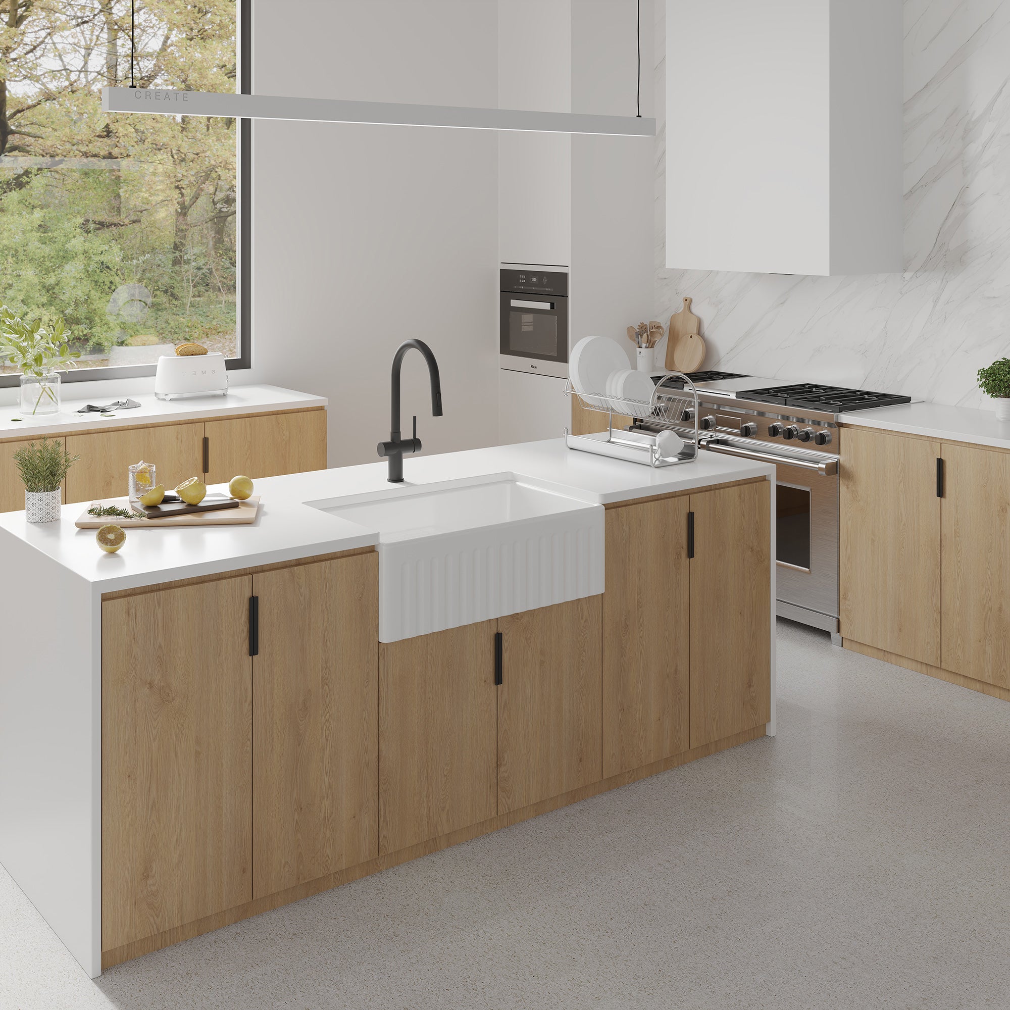 Évier de cuisine en argile réfractaire avec grille et crépine RX-FS04