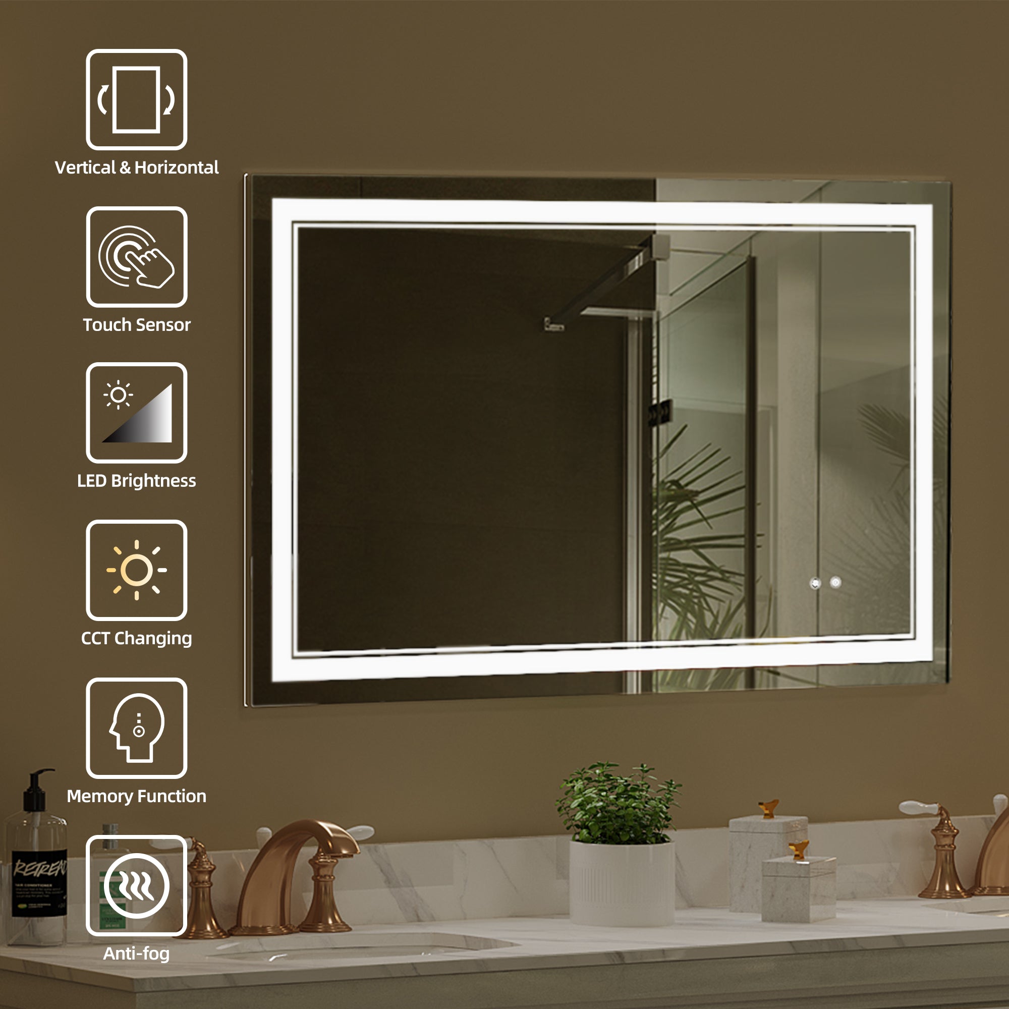 LED Bathroom Mirror RX-LM02-4830F