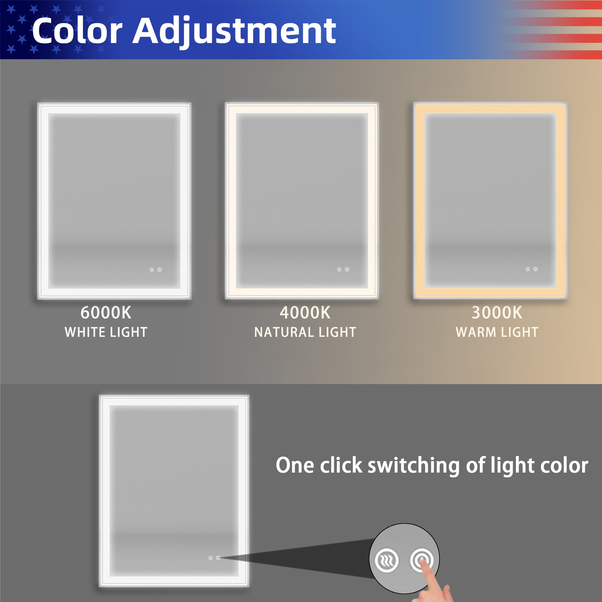 LED Bathroom Mirror RX-LM02-4830F