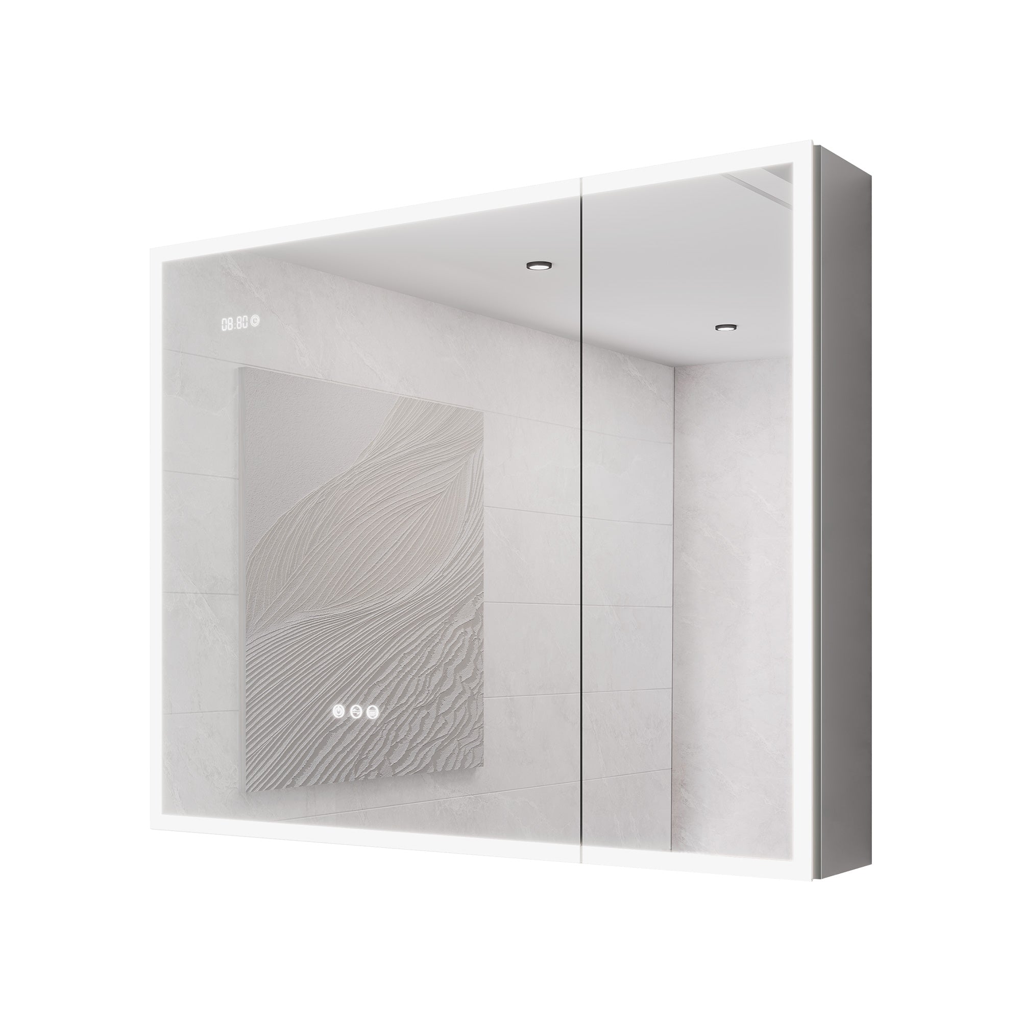 36" x 30" LED Surface-Mount Medicine Cabinet with Mirror and Defogger