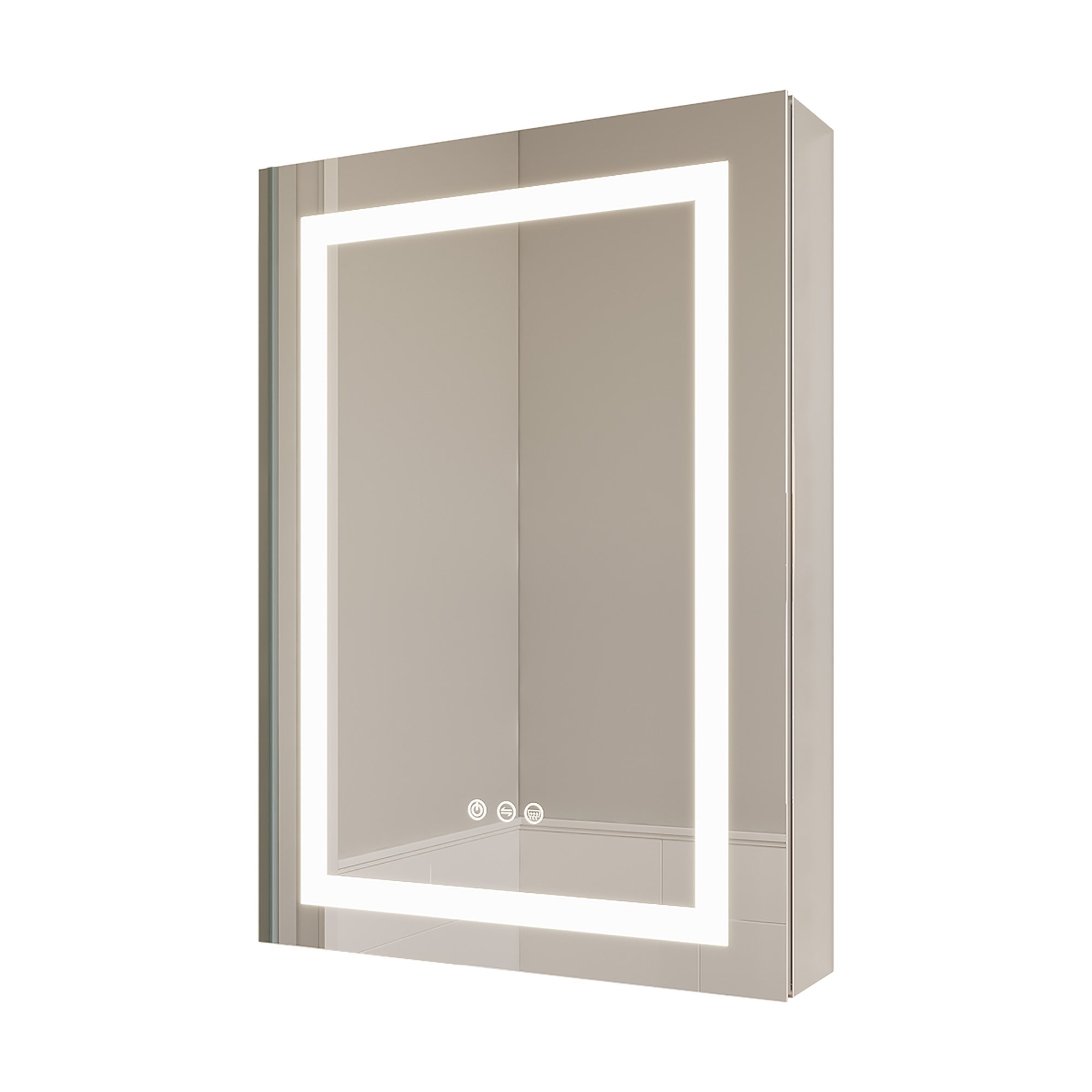 20" x 26" LED Recessed/Surface-Mount Medicine Cabinet with Mirror and Defogger (Left)