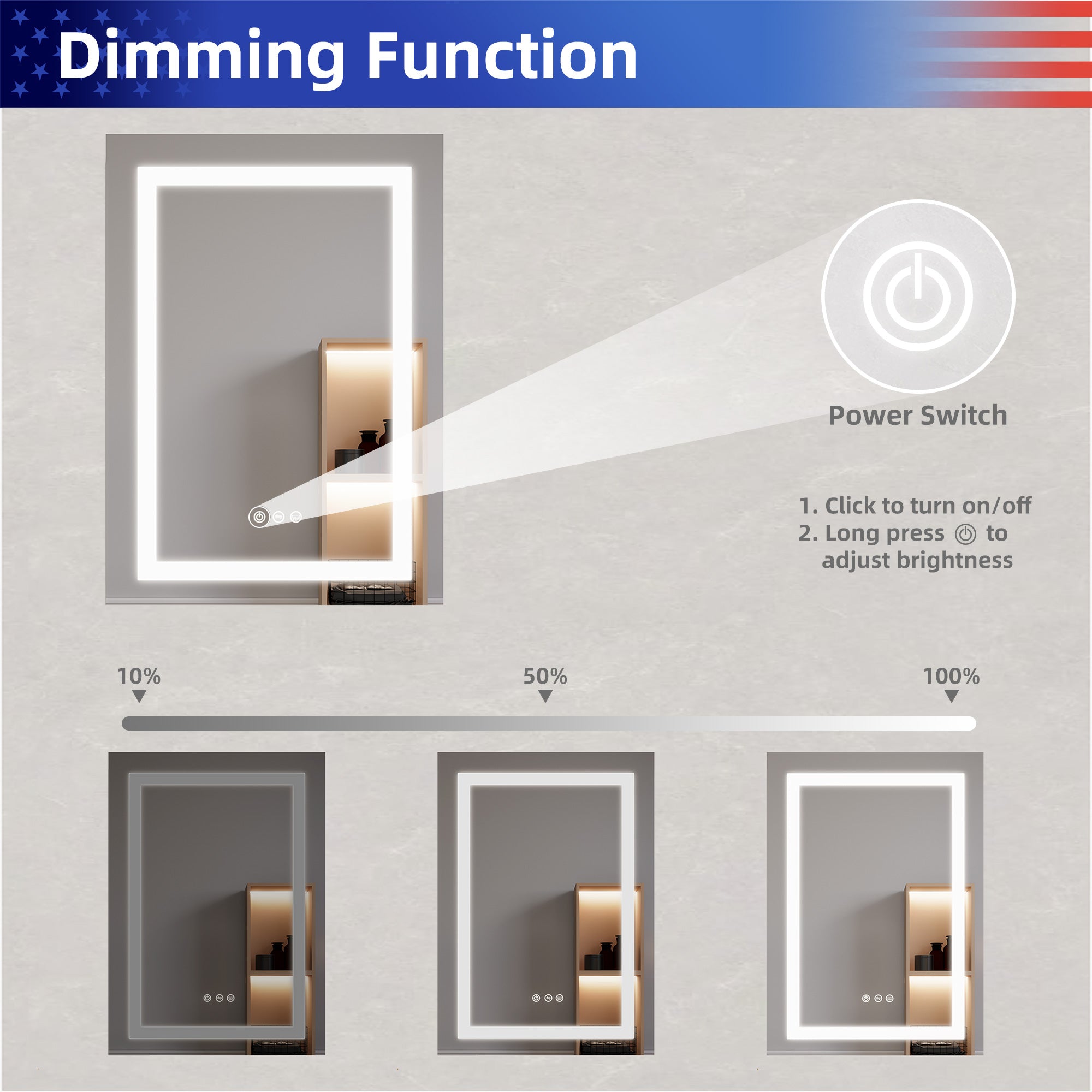 20" x 26" LED Recessed/Surface-Mount Medicine Cabinet with Mirror and Defogger