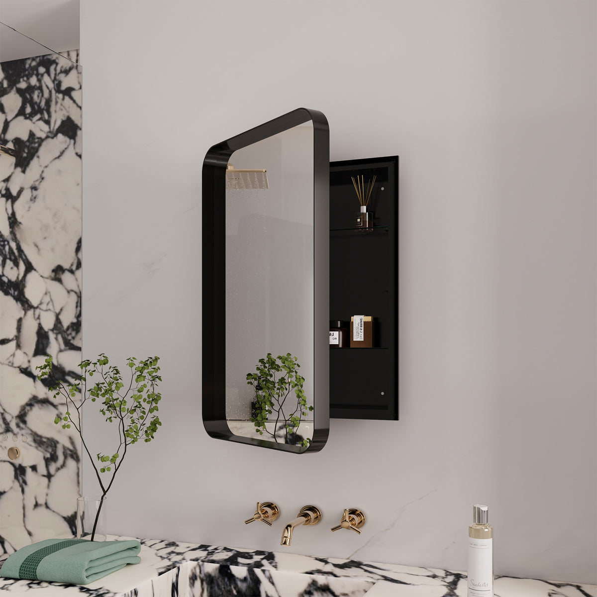 RAINLEX 16" x 24" Recessed Medicine Cabinet with Mirror