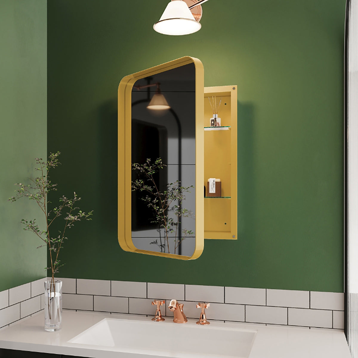 RAINLEX 16" x 24" Recessed Medicine Cabinet with Mirror