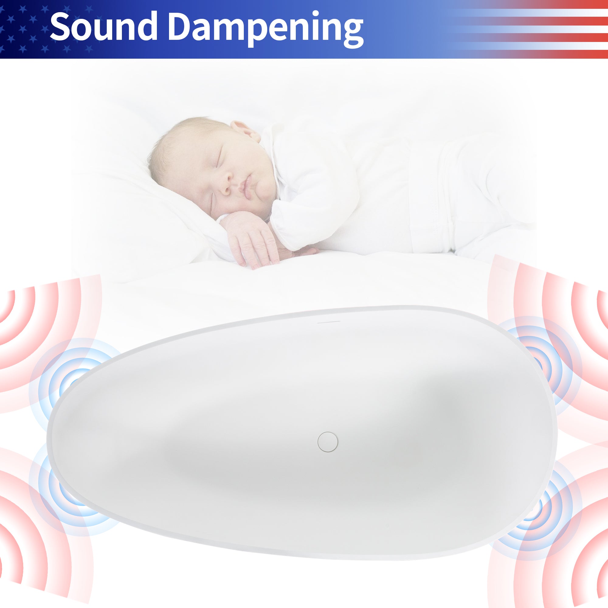 Baignoire autoportante en forme d'œuf de 59 po avec surface solide et trop-plein RX-S01-59