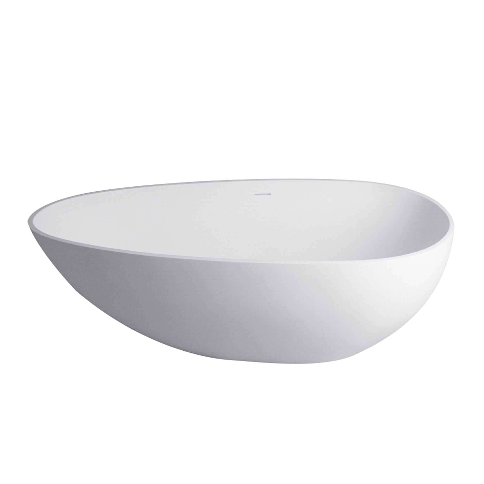 Baignoire autoportante en forme d'œuf de 59 po avec surface solide et trop-plein RX-S01-59