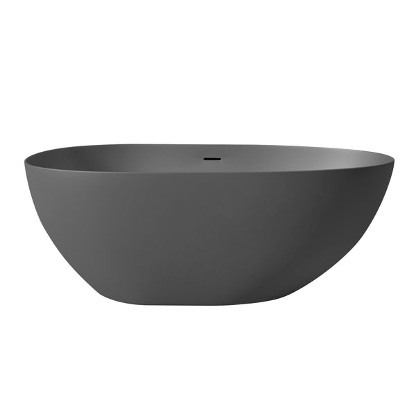 Baignoire autoportante ovale de 59 po avec surface solide et trop-plein RX-S01-59DG