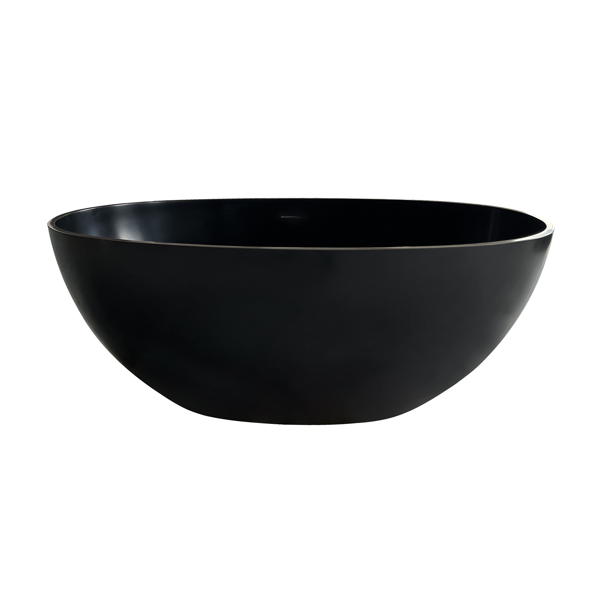 55" Oval Shaped Freestanding Solid Surface Soaking Bathtub with Overflow RX-S02-55MB