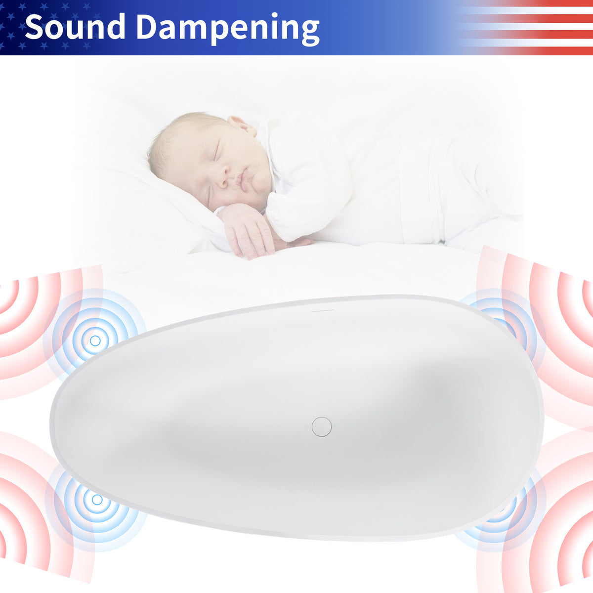 61 in. Oval Solid Surface Freestanding Soaking Bathtub with Overflow, Matte Black
