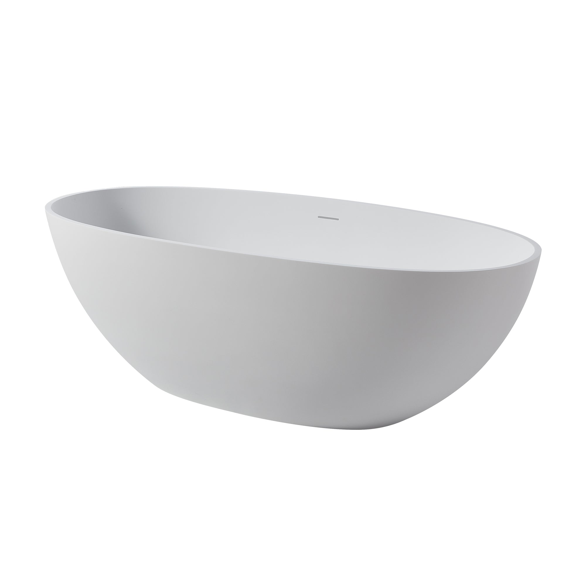Baignoire autoportante ovale de 65 po en surface solide avec trop-plein RX-S02-65