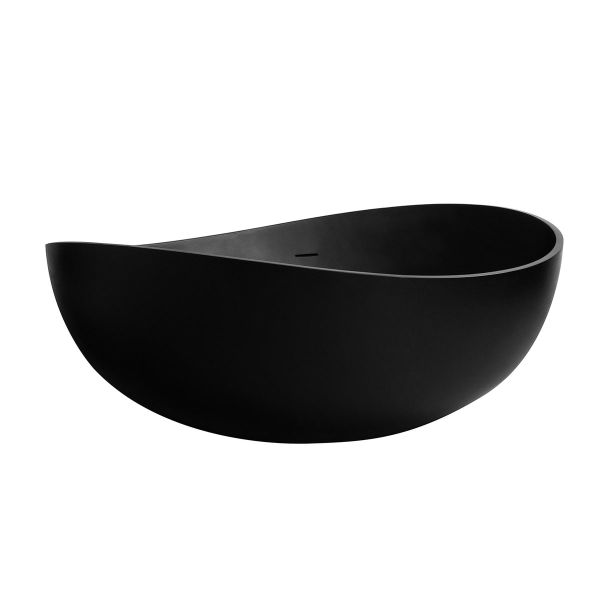 RAINLEX 71 in. Solid Surface Freestanding Soaking Bathtub