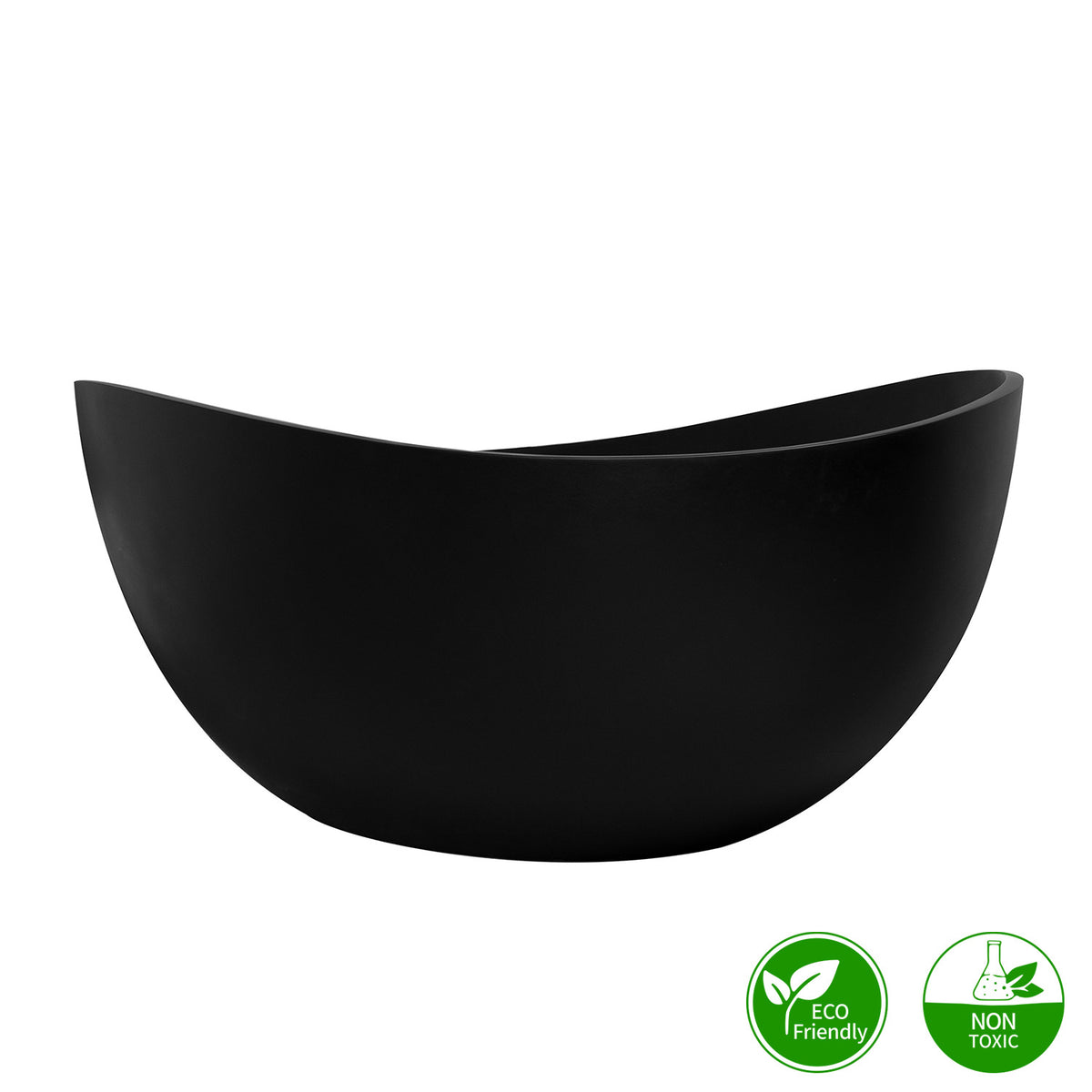 RAINLEX 71 in. Solid Surface Freestanding Soaking Bathtub