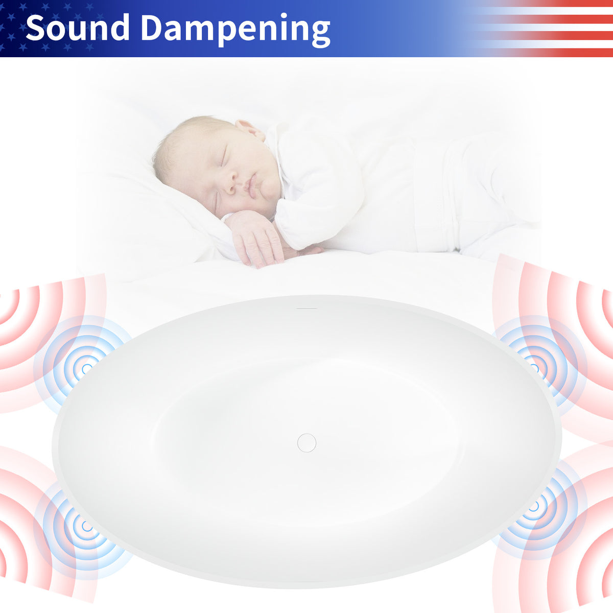 RAINLEX 71 in. Solid Surface Freestanding Soaking Bathtub