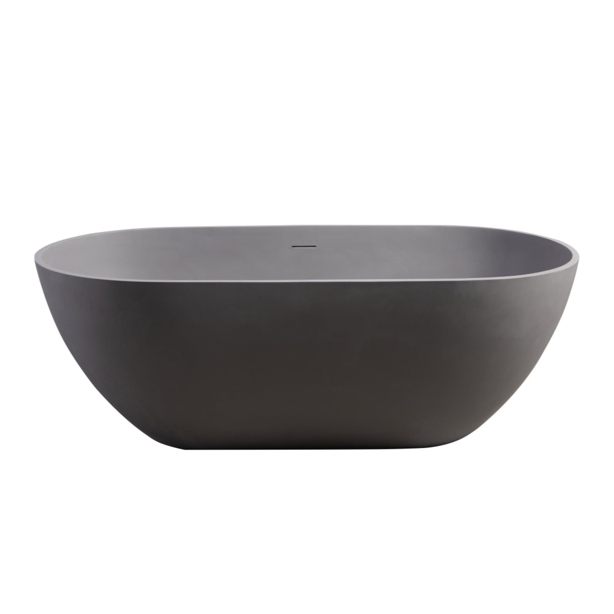 63" Stone Resin Freestanding Soaking Bathtub, Matte Gray,RX-S05-63DG