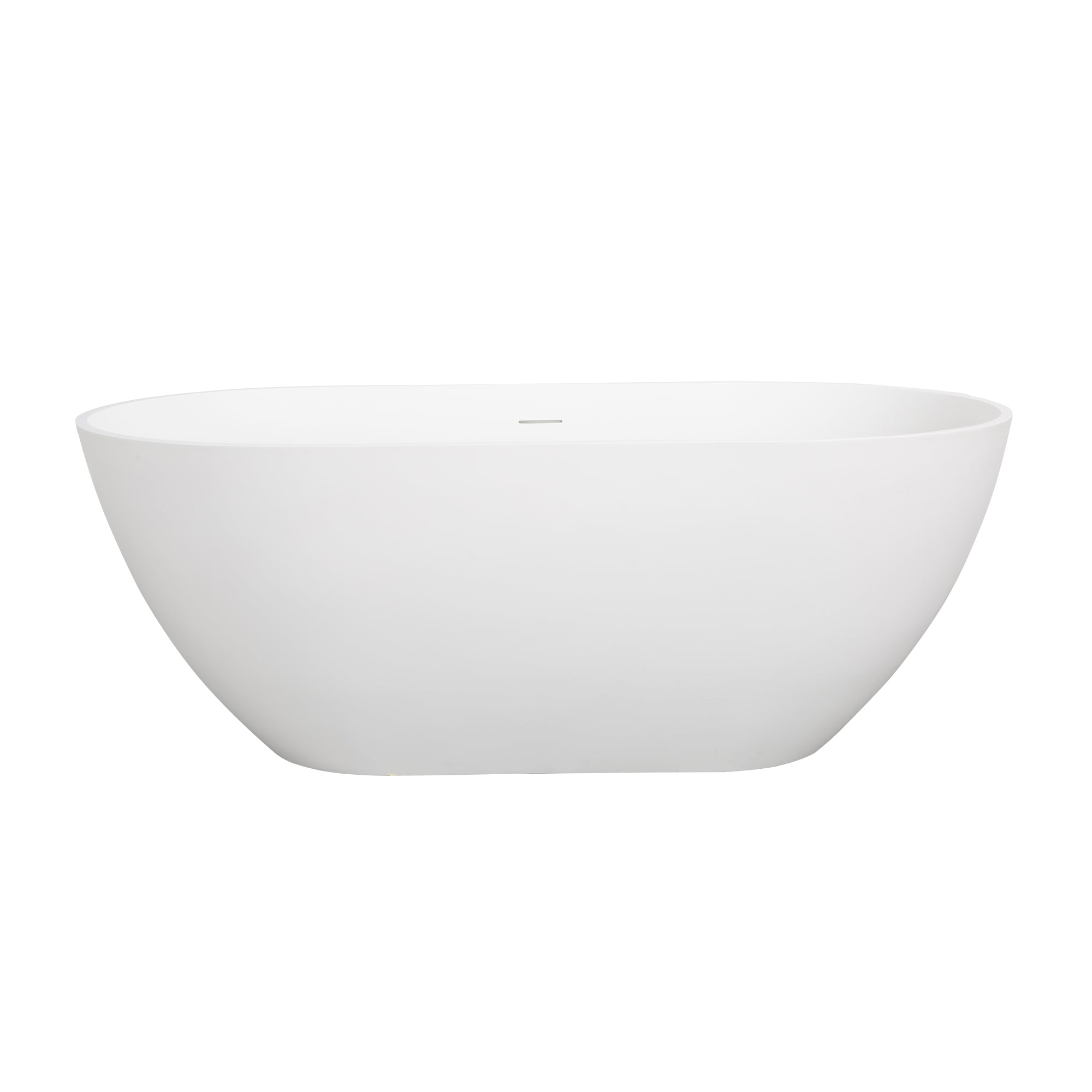 63" Stone Resin Freestanding Soaking Bathtub, Matte White