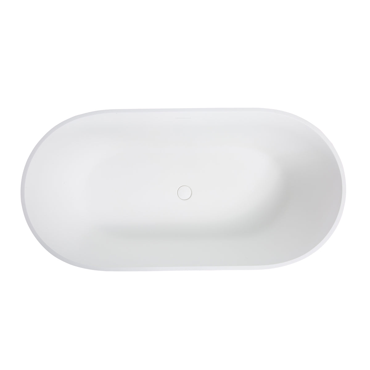 RAINLEX 63 in. Freestanding Stone Resin Soaking Bathtub in Matte White