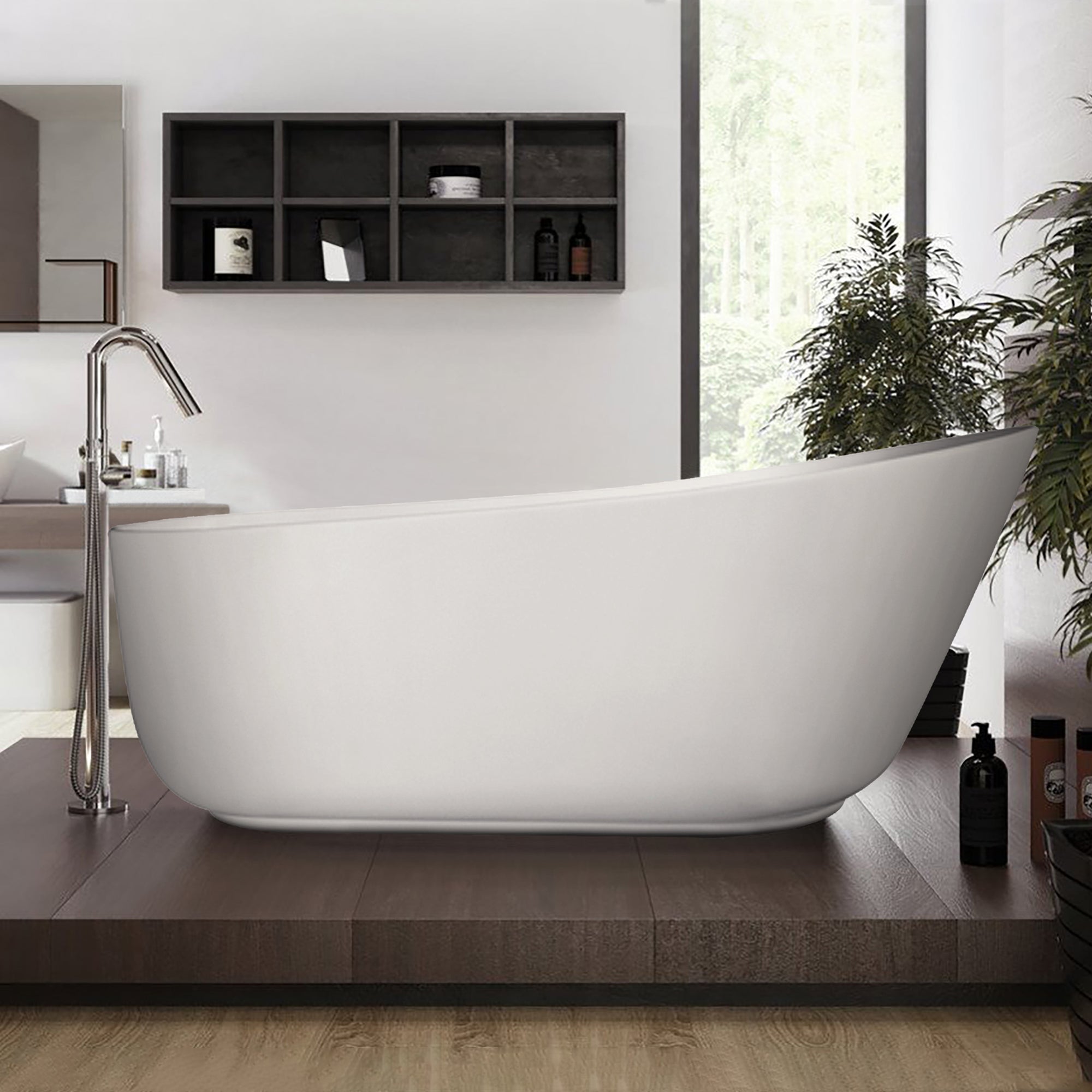 67" Solid Surface Freestanding Soaking Bathtub (S06)