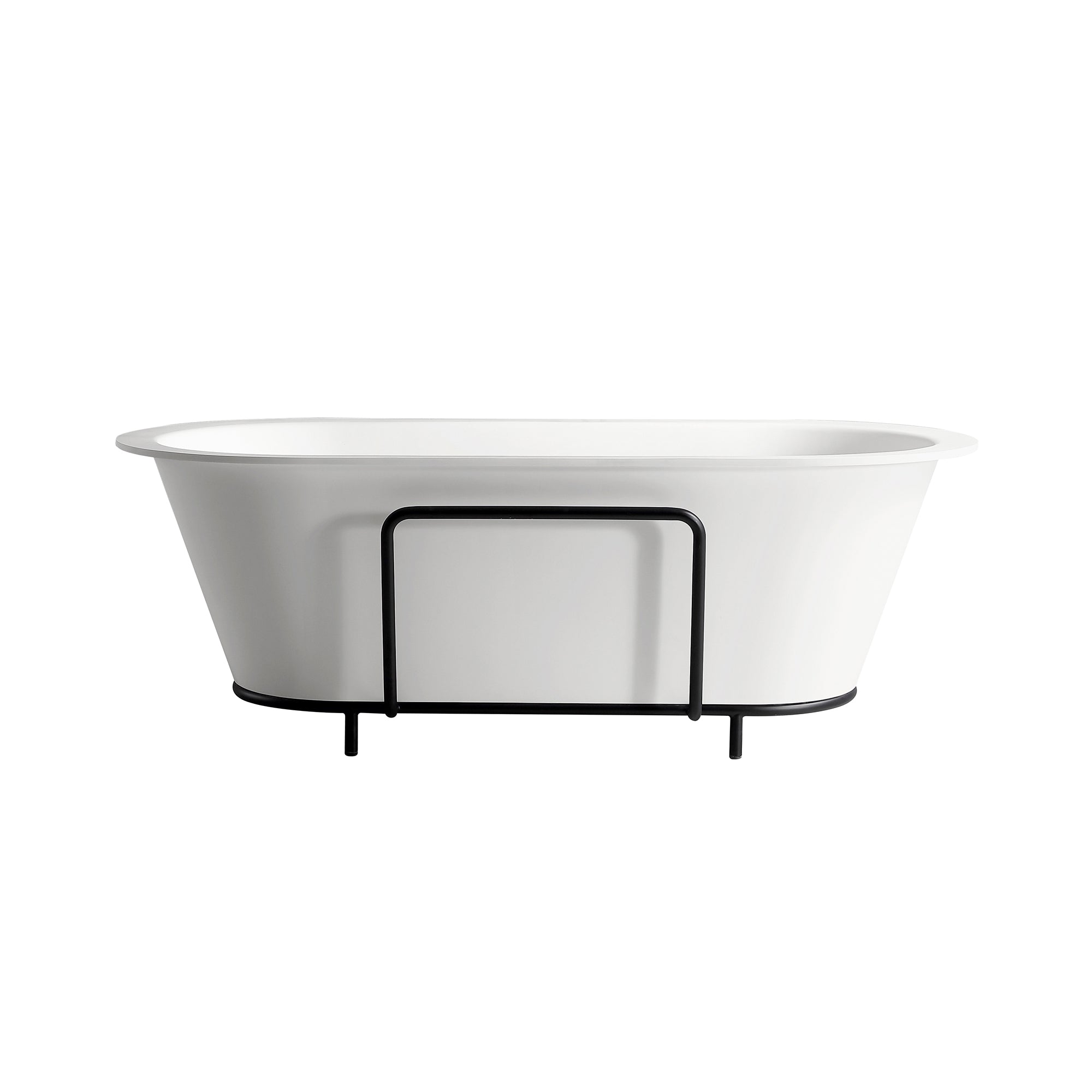 Baignoire autoportante ovale de 71 po avec surface solide et trop-plein RX-S07-71