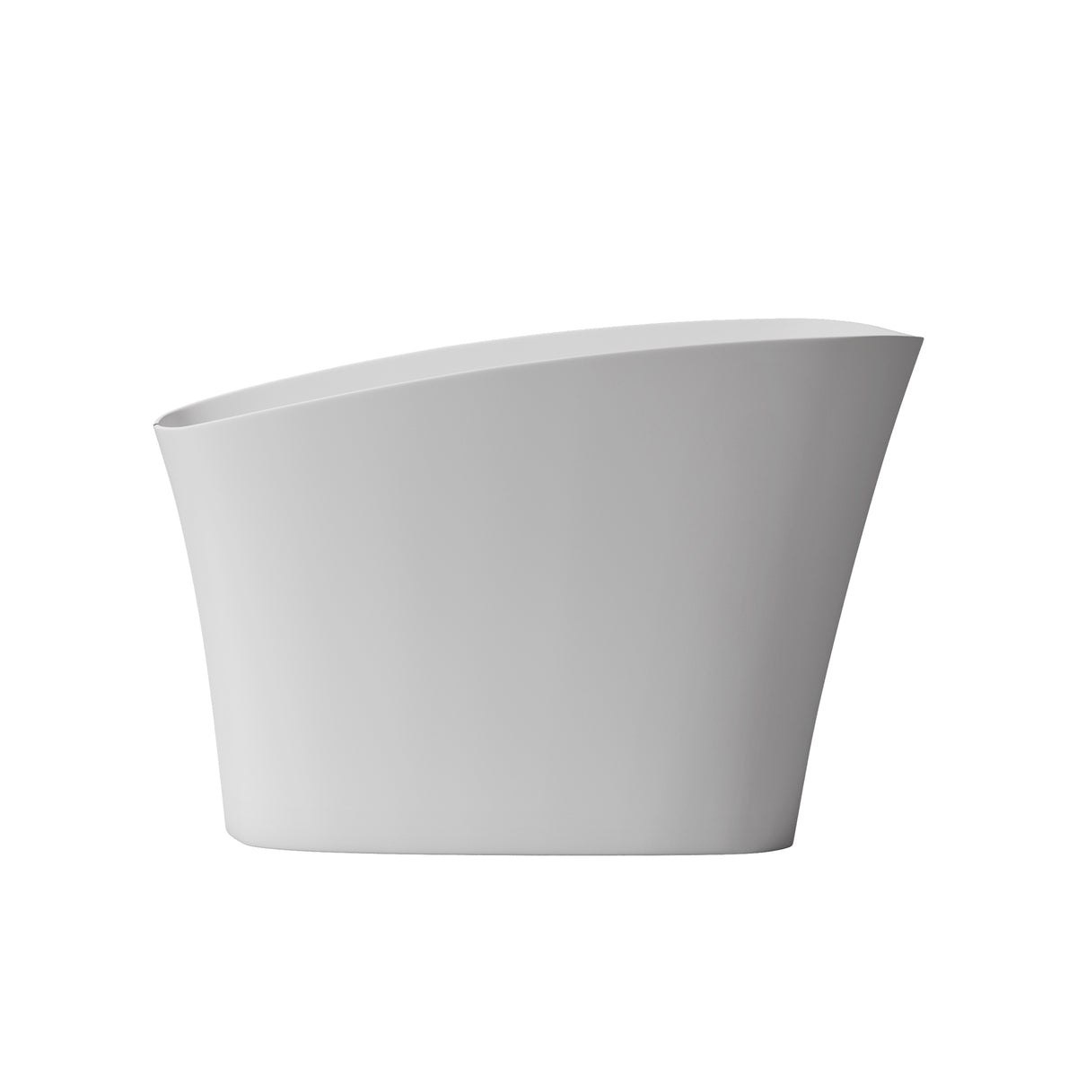 RAINLEX 51 in. Solid Surface Freestanding Soaking Bathtub