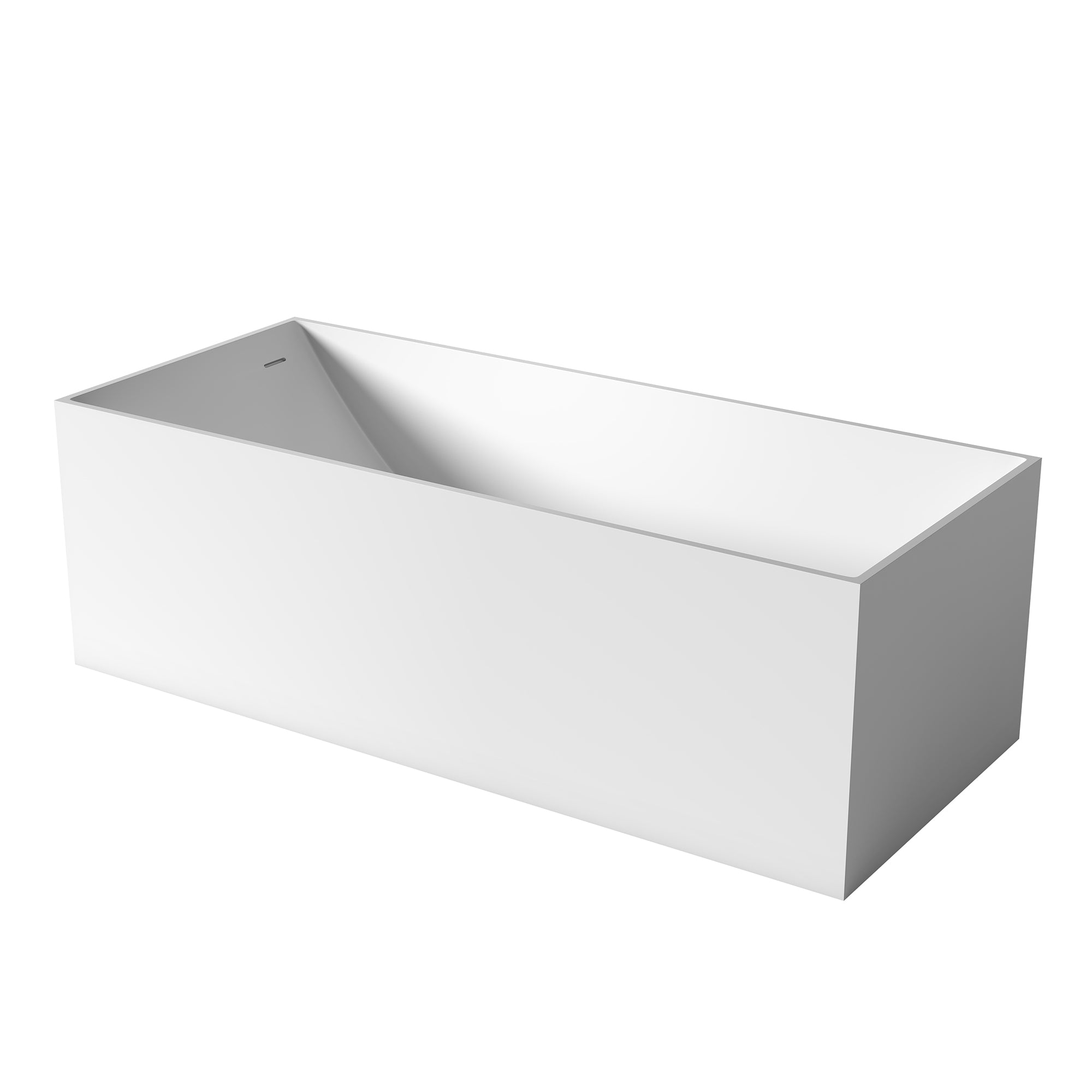 Baignoire autoportante ovale de 67 po avec surface solide et trop-plein RX-S13-67