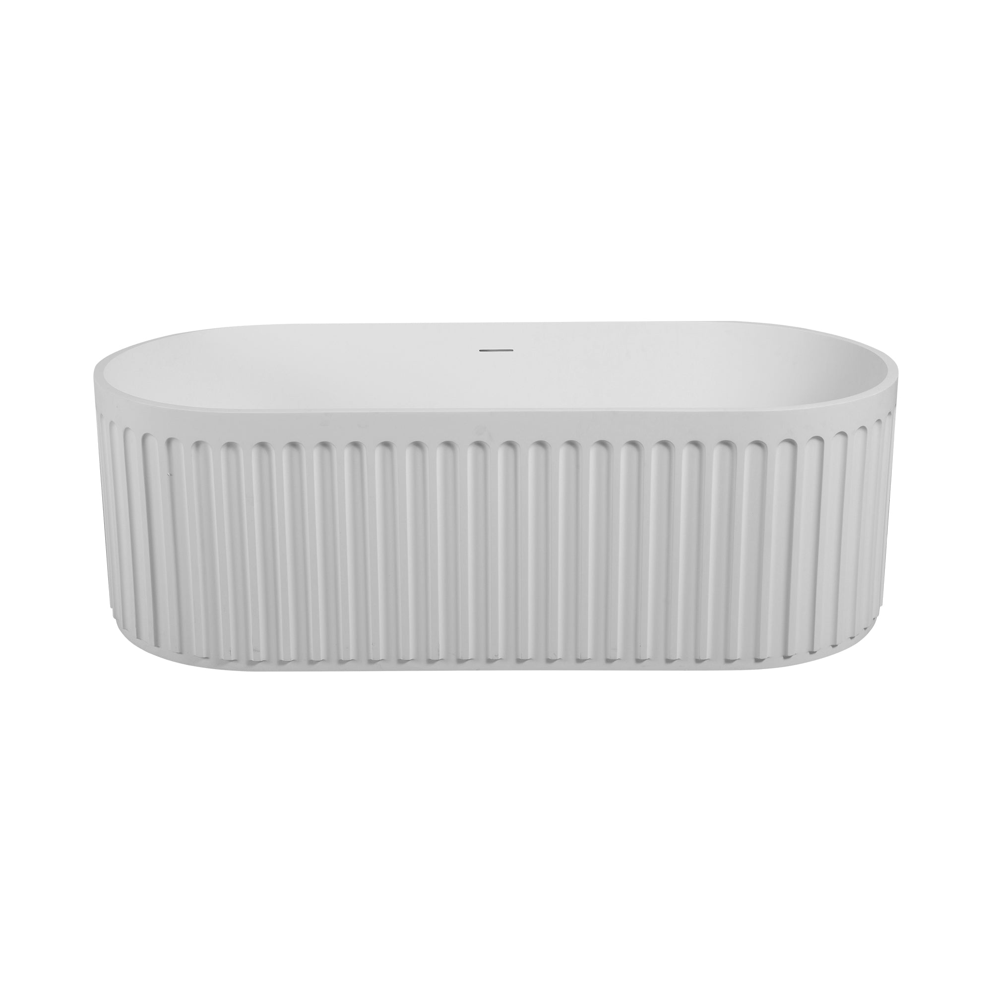 67" Oval Solid Surface Freestanding Soaking Bathtub