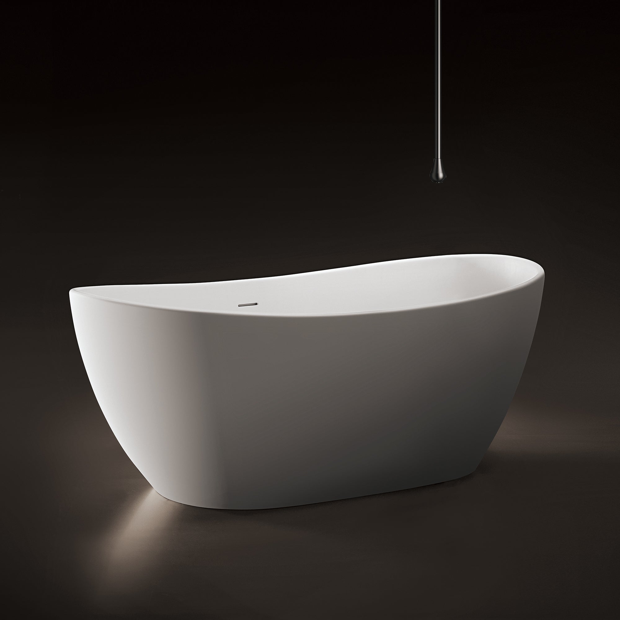 63" Solid Surface Freestanding Soaking Bathtub (S18)