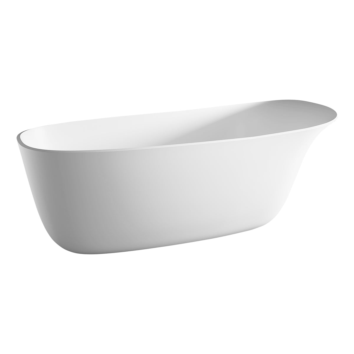 RAINLEX 63" Solid Surface Freestanding Soaking Bathtub (S19)