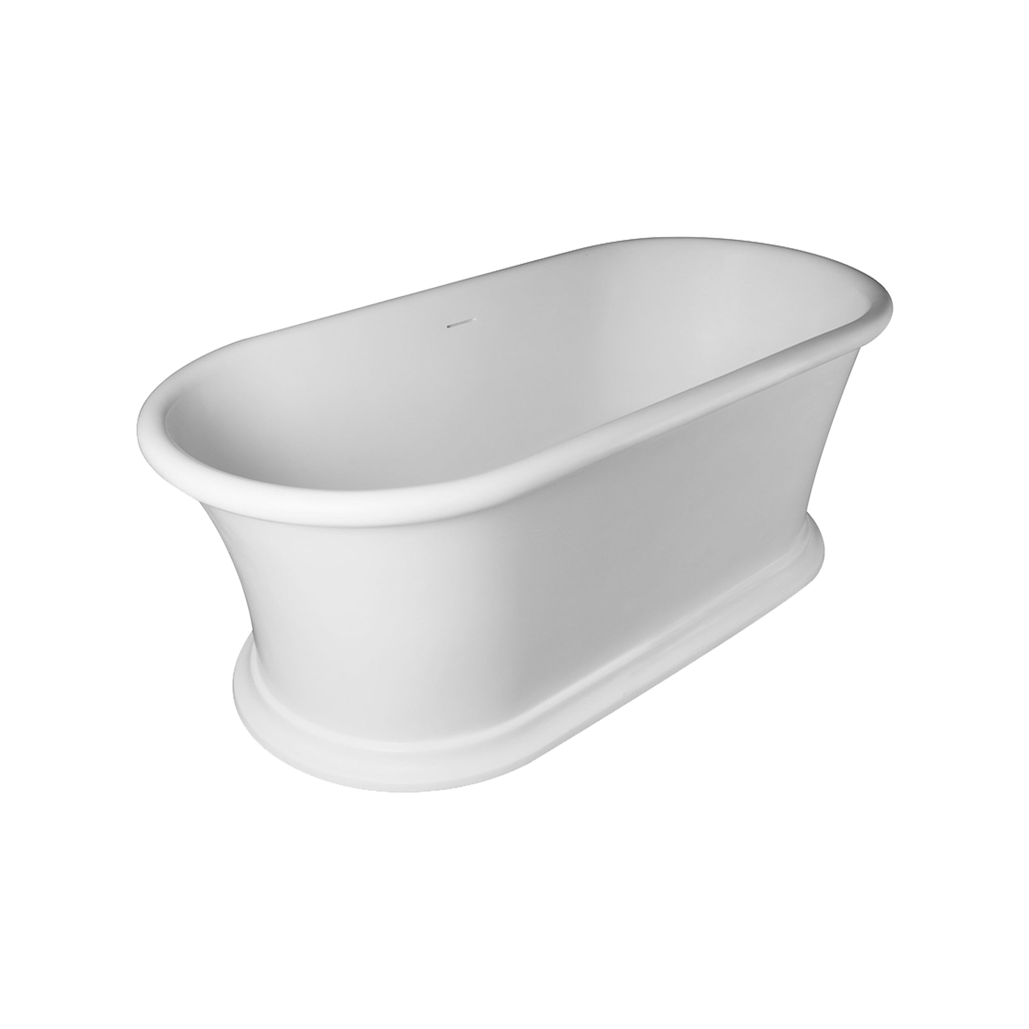 61" Solid Surface Freestanding Soaking Bathtub