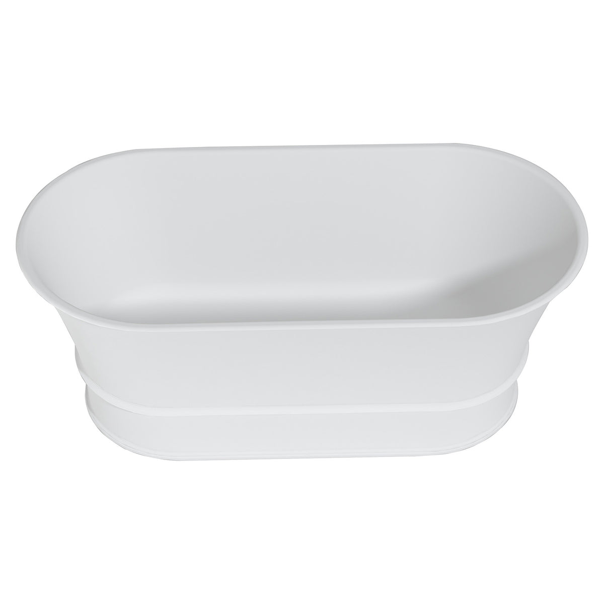 67 in. Freestanding Solid Surface Soaking Bathtub, Matte White
