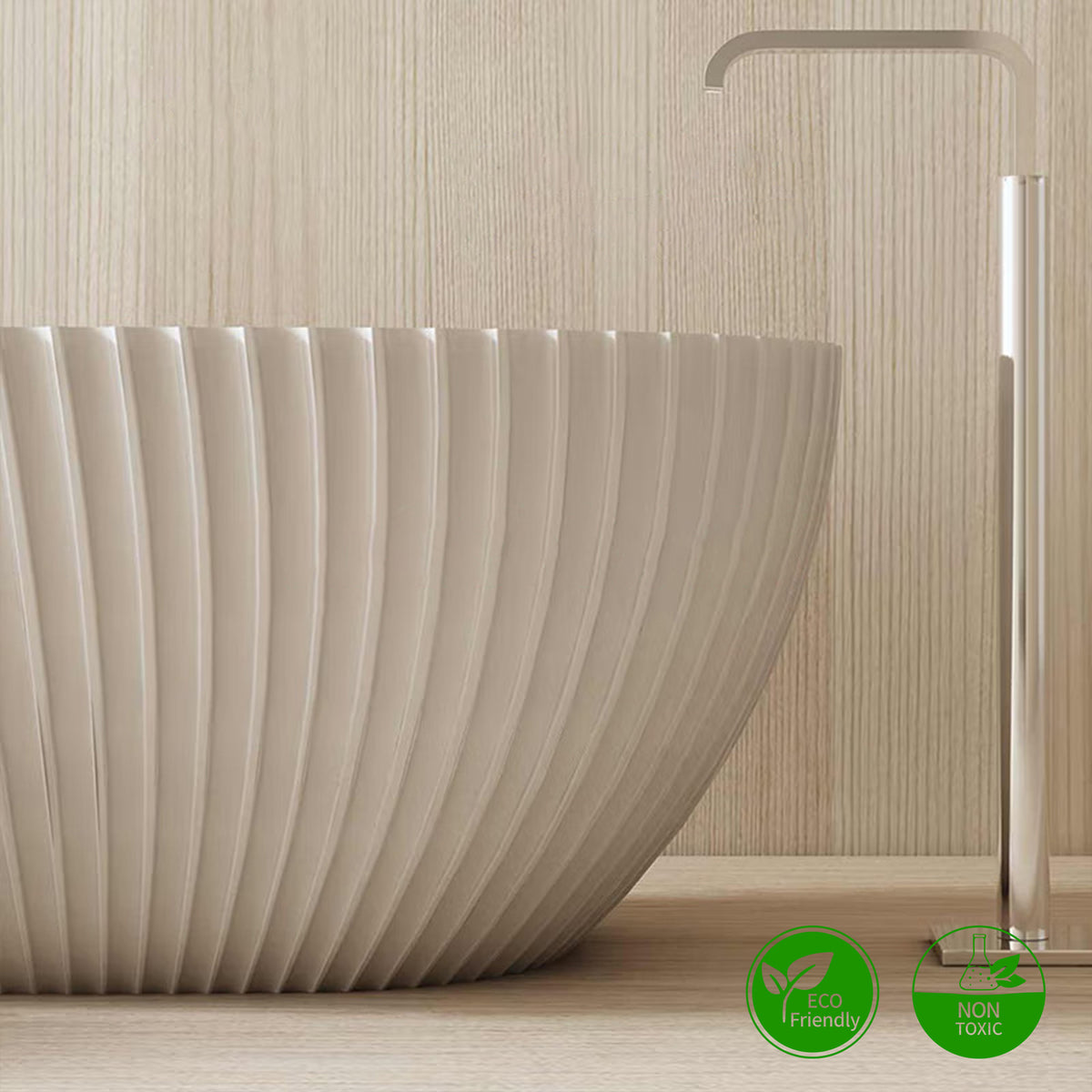 67" Solid Surface Freestanding Soaking Bathtub (S23)