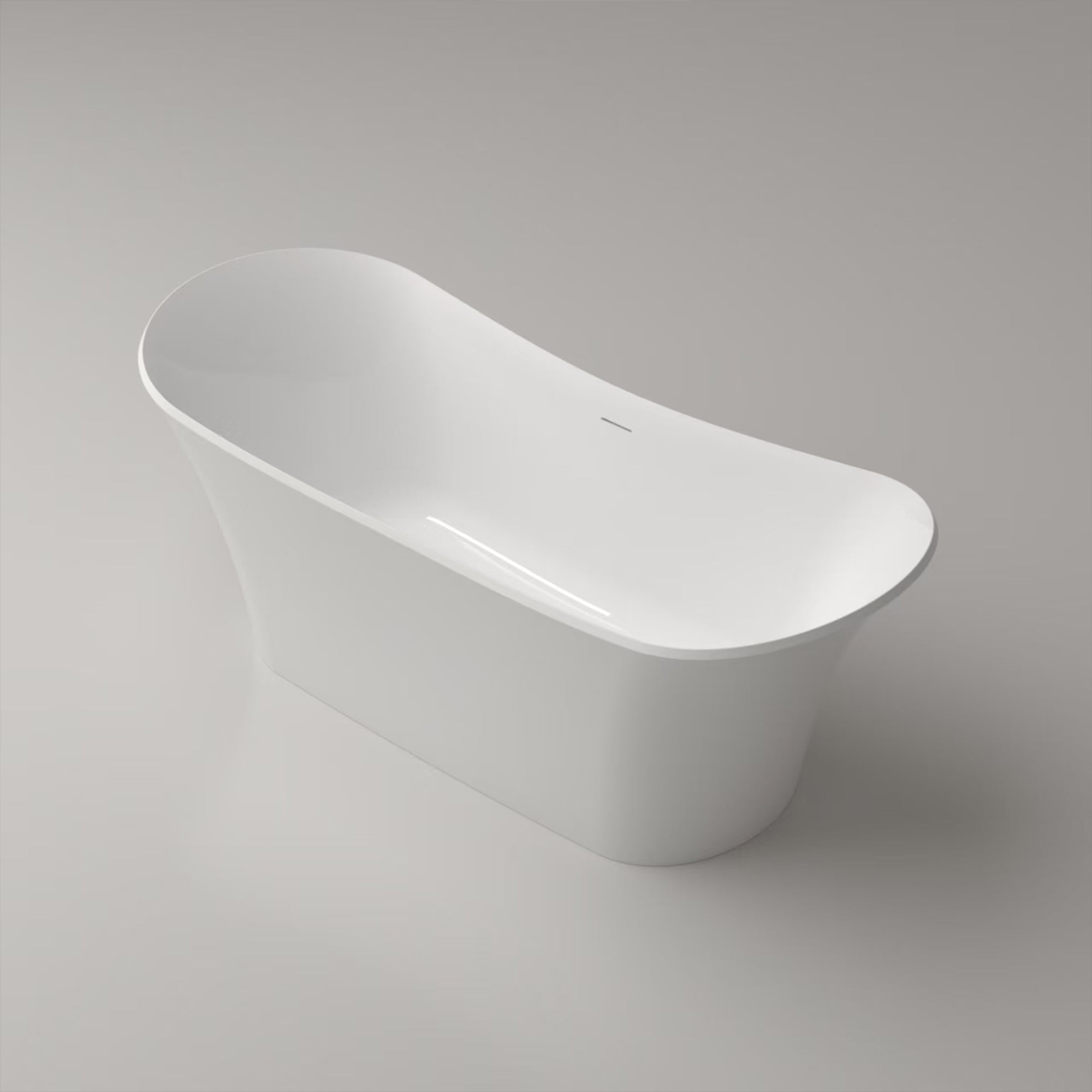 69" Solid Surface Freestanding Soaking Bathtub