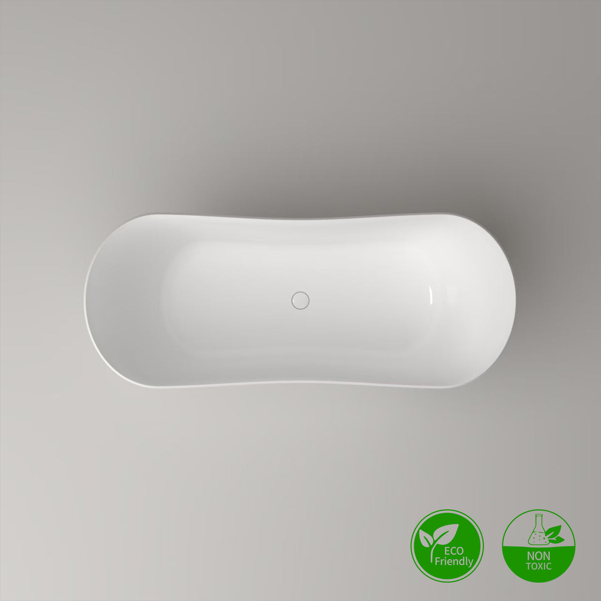 69" Solid Surface Freestanding Soaking Bathtub