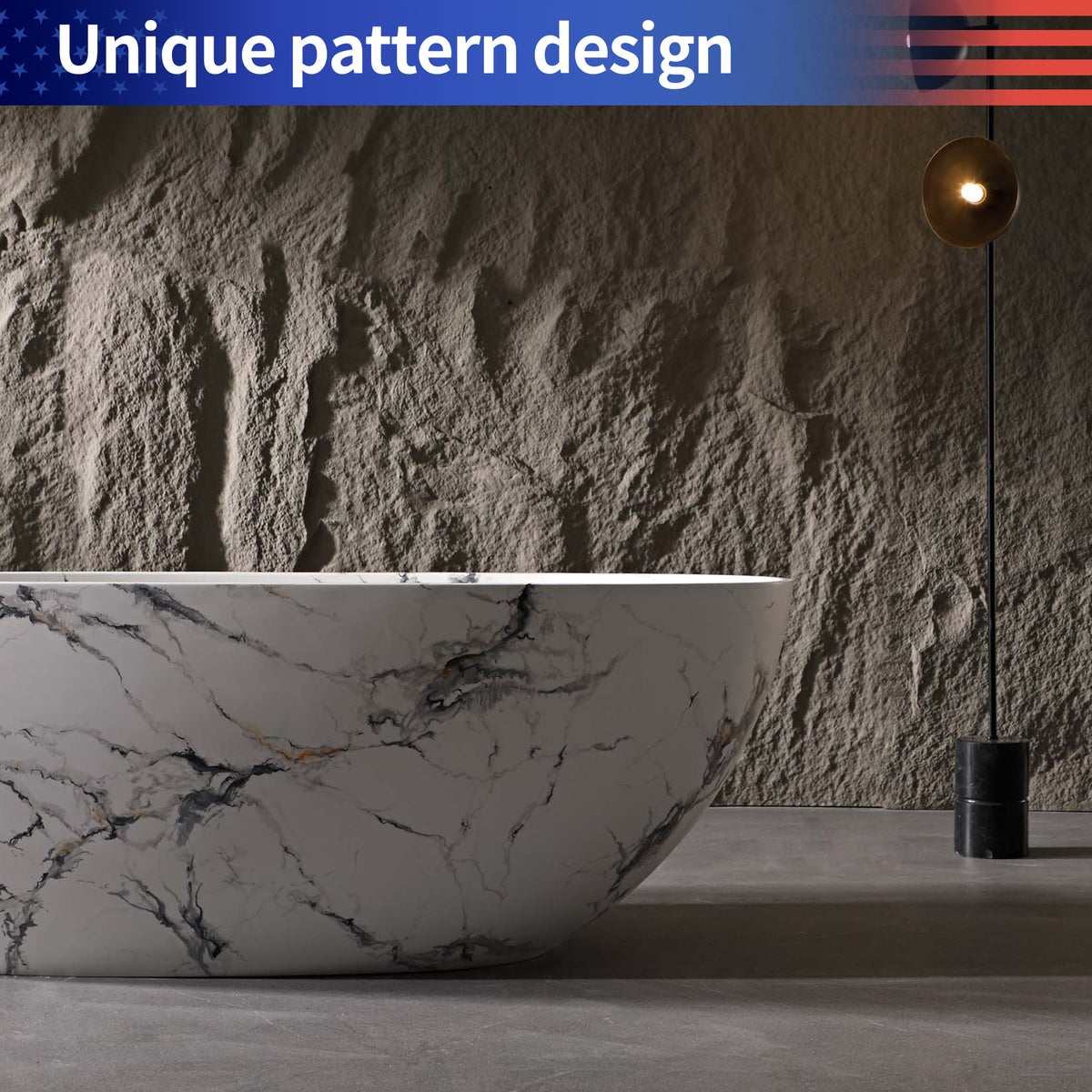 RAINLEX 65 in. Eco-Friendly Freestanding Stone Resin Bathtub