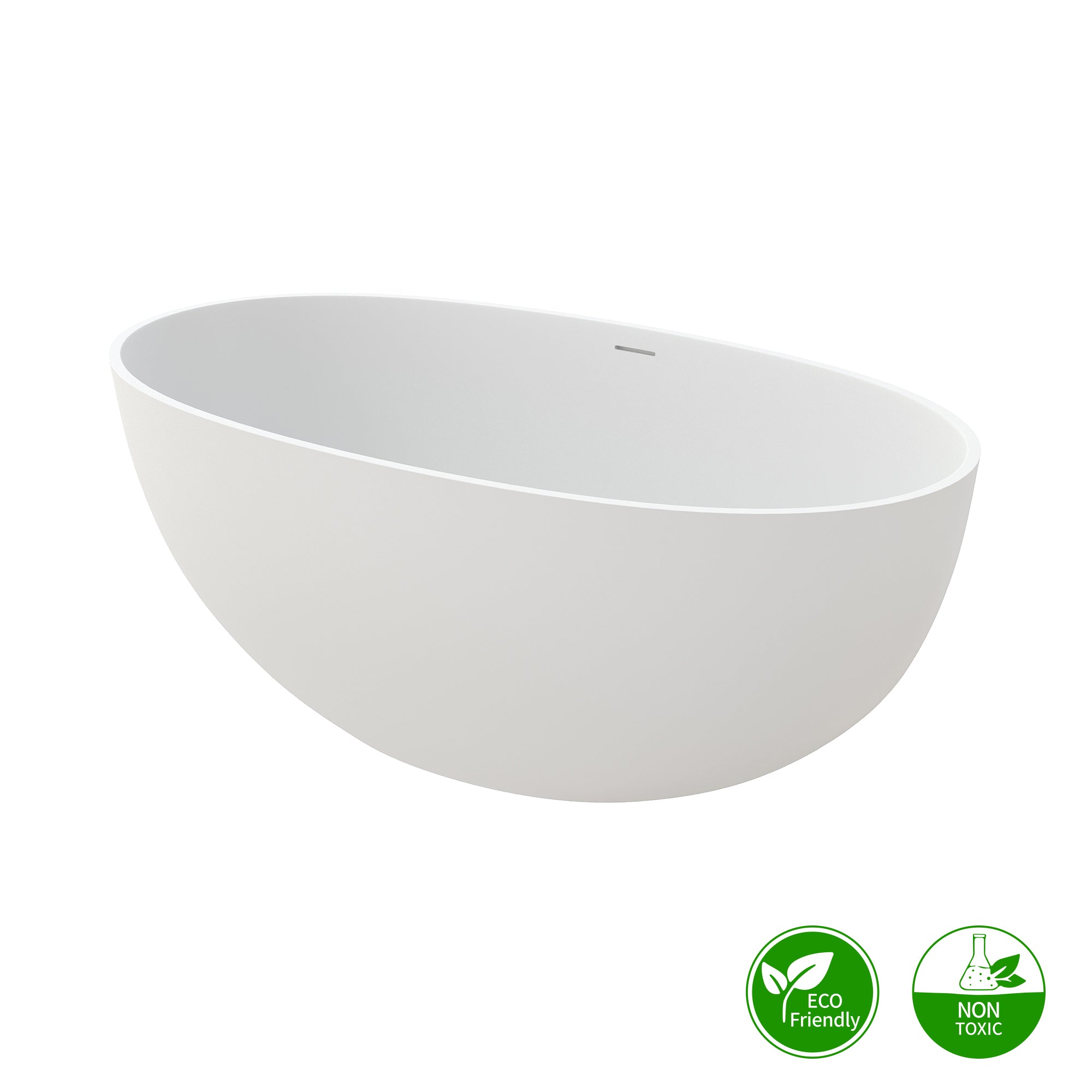 55" Stone Resin Freestanding Soaking Bathtub