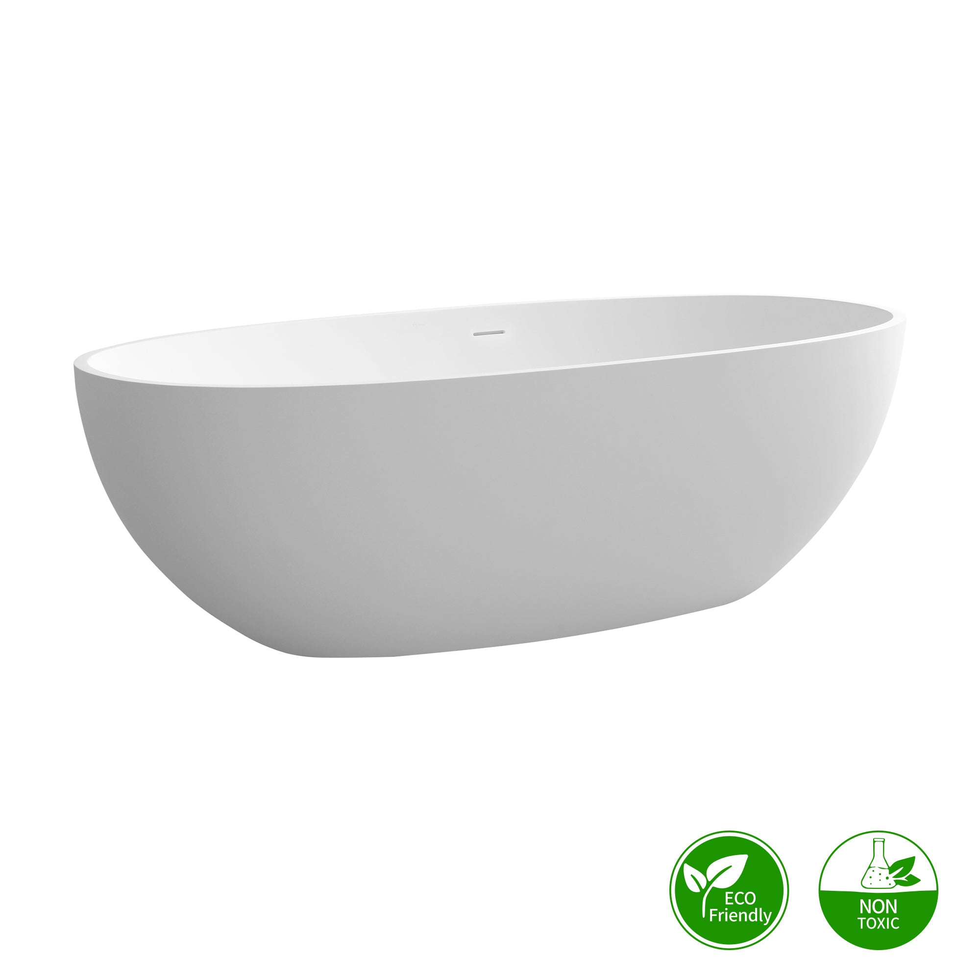 55" Stone Resin Freestanding Soaking Bathtub