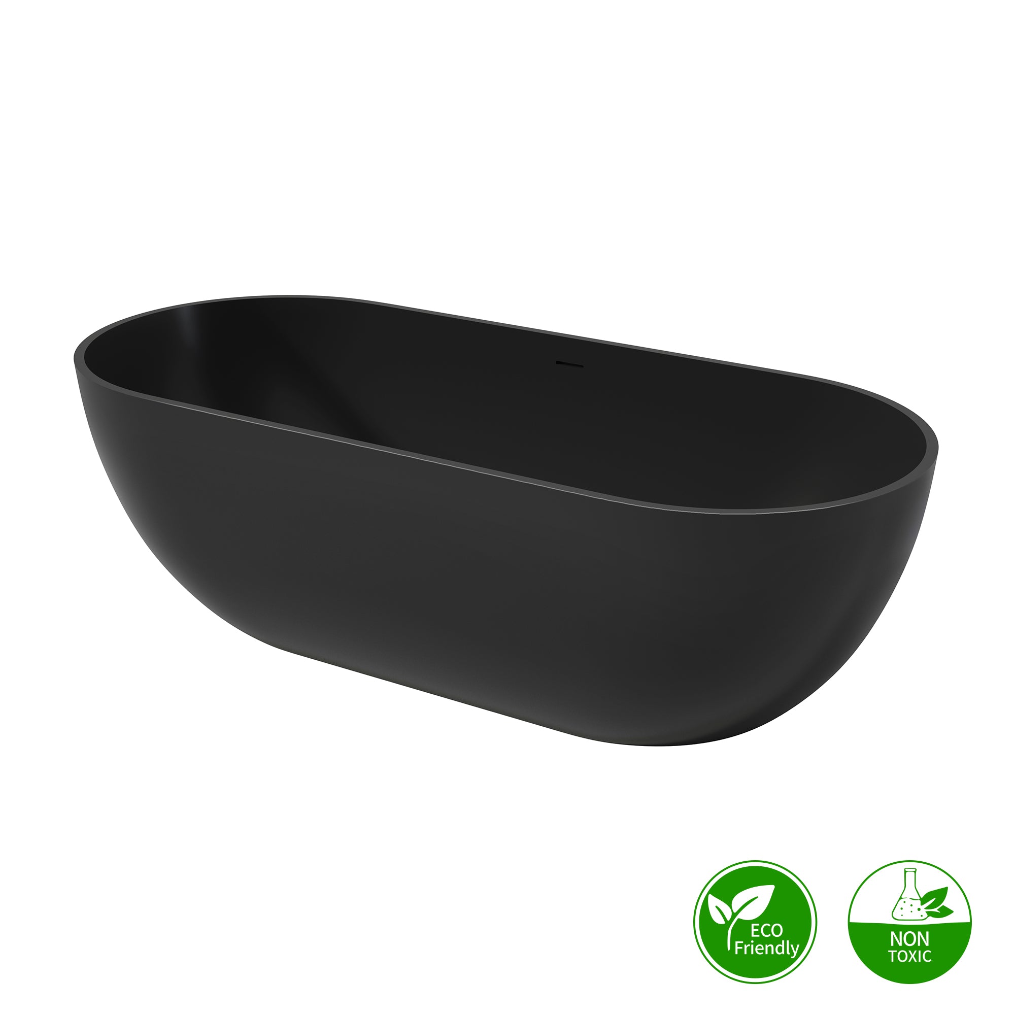 69" Stone Resin Freestanding Soaking Bathtub