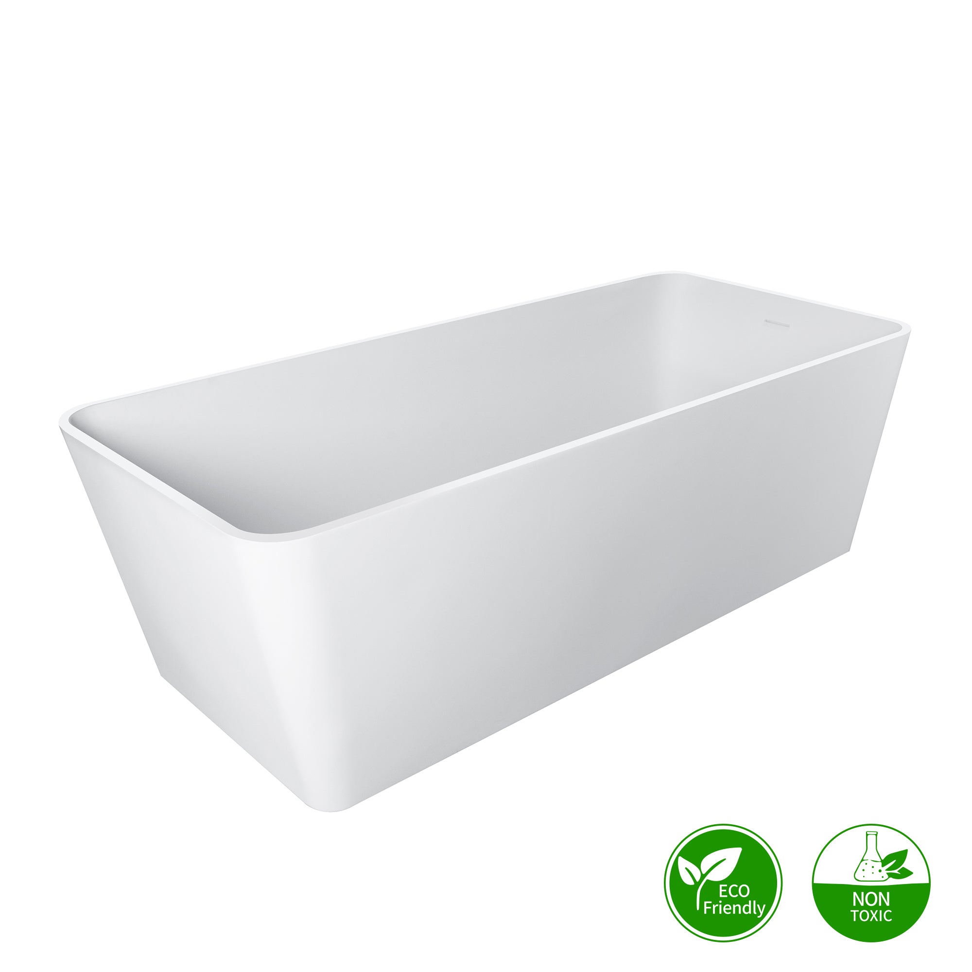 67" Solid Surface Freestanding Soaking Bathtub