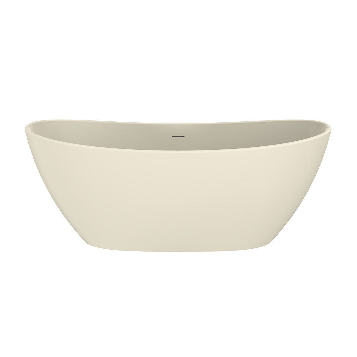 RAINLEX 65 in. Oval Solid Surface Freestanding Soaking Bathtub with Center Drain