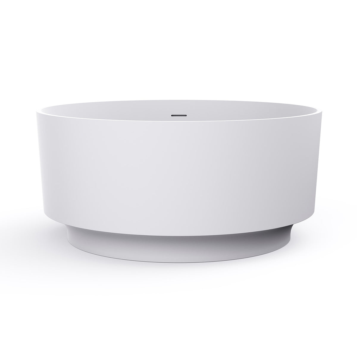 RAINLEX 49 in. Round Solid Surface Freestanding Soaking Bathtub