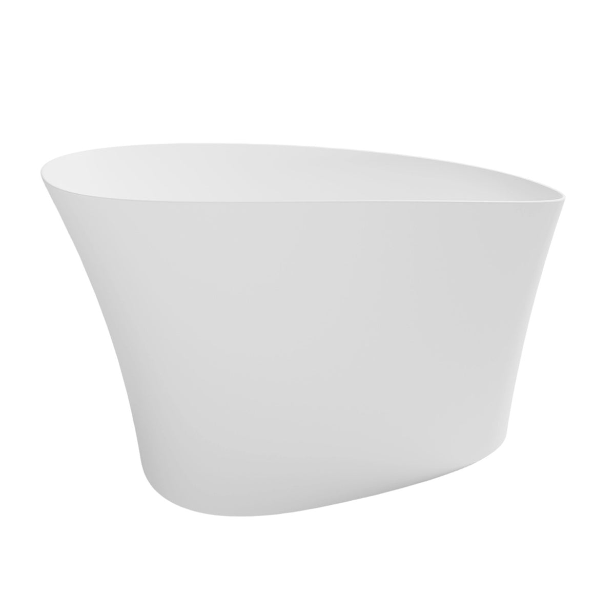 51 in. Solid Surface Freestanding Mini Seat Soaking Bathtub with Raised Edge