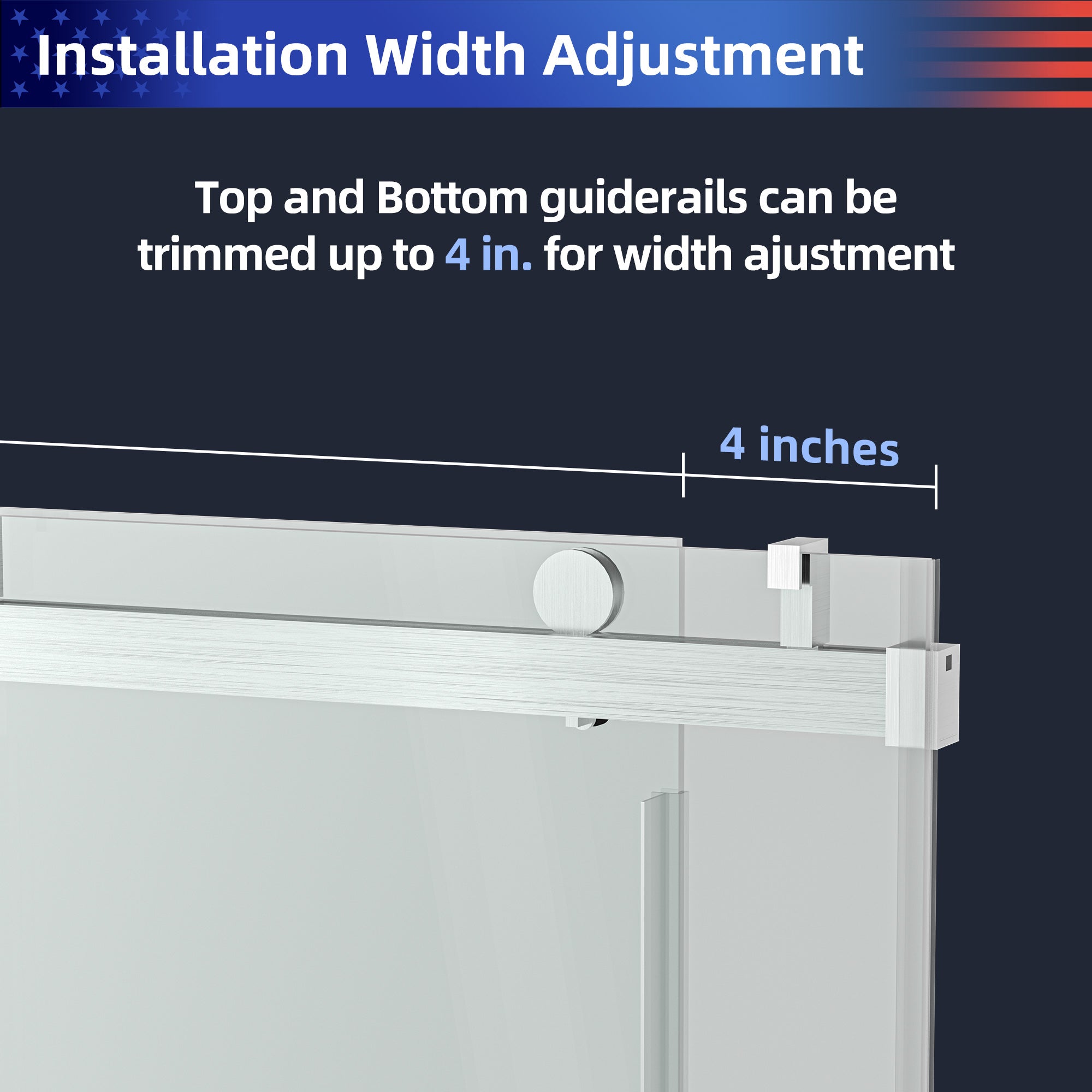 56 to 60 in. W x 76 in. H Sliding Frameless Shower Door with 3/8 Inch (10mm) Thick Tampered Glass in Brushed Nickel RX-SD01-6076BN