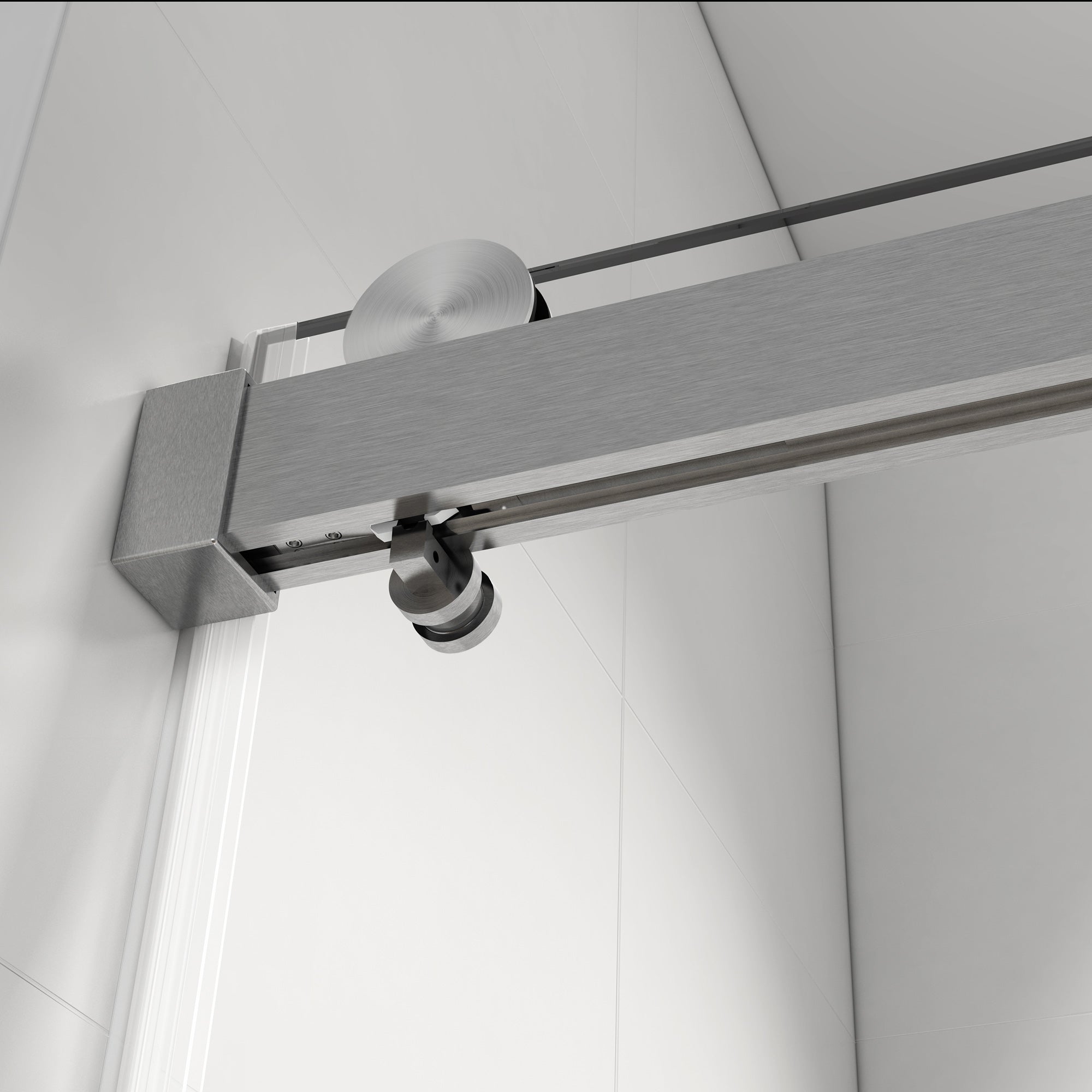 56 to 60 in. W x 76 in. H Sliding Frameless Shower Door with 3/8 Inch (10mm) Thick Tampered Glass in Brushed Nickel RX-SD01-6076BN