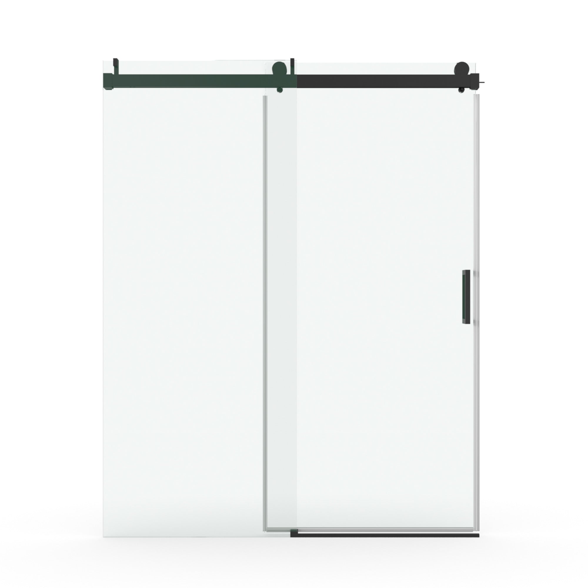56 to 60 in. W x 76 in. H Sliding Frameless Shower Door with 3/8 Inch (10mm) Thick Tampered Glass in Matte Black RX-SD01-6076MB