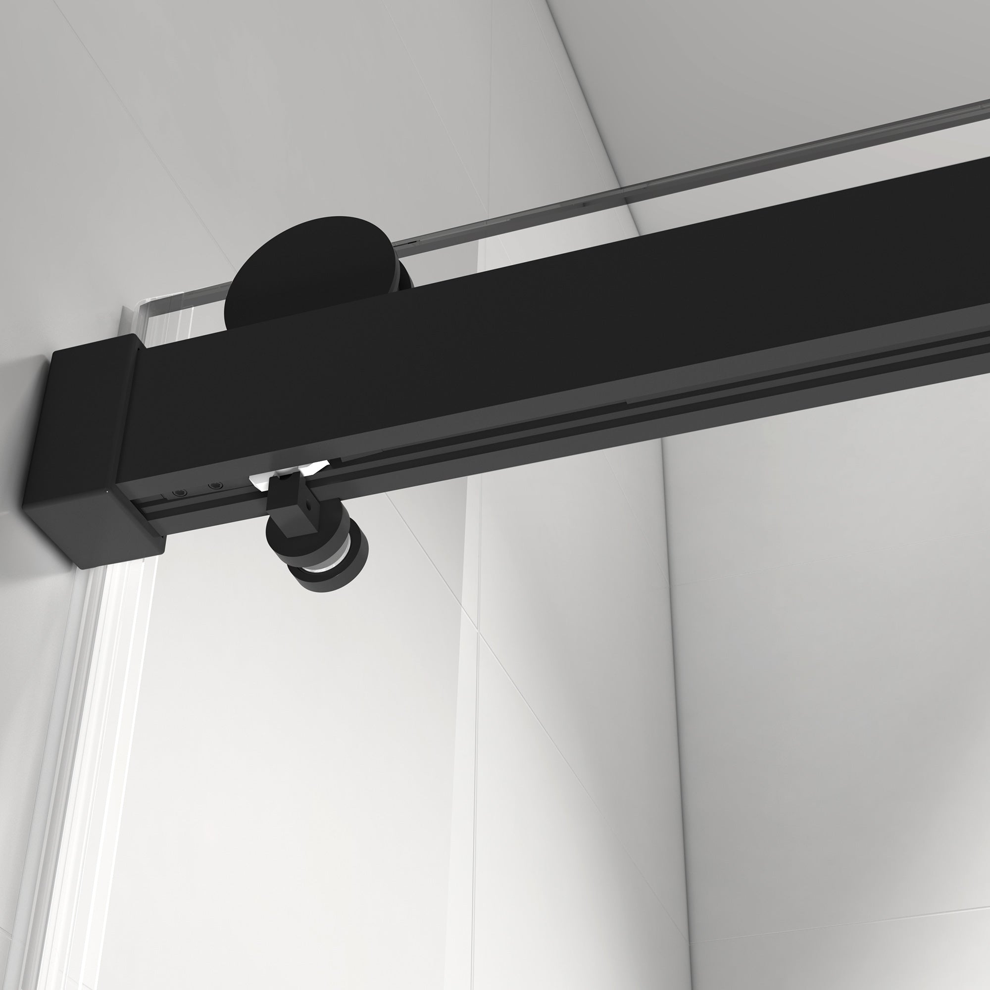 56 to 60 in. W x 76 in. H Sliding Frameless Shower Door with 3/8 Inch (10mm) Thick Tampered Glass in Matte Black RX-SD01-6076MB