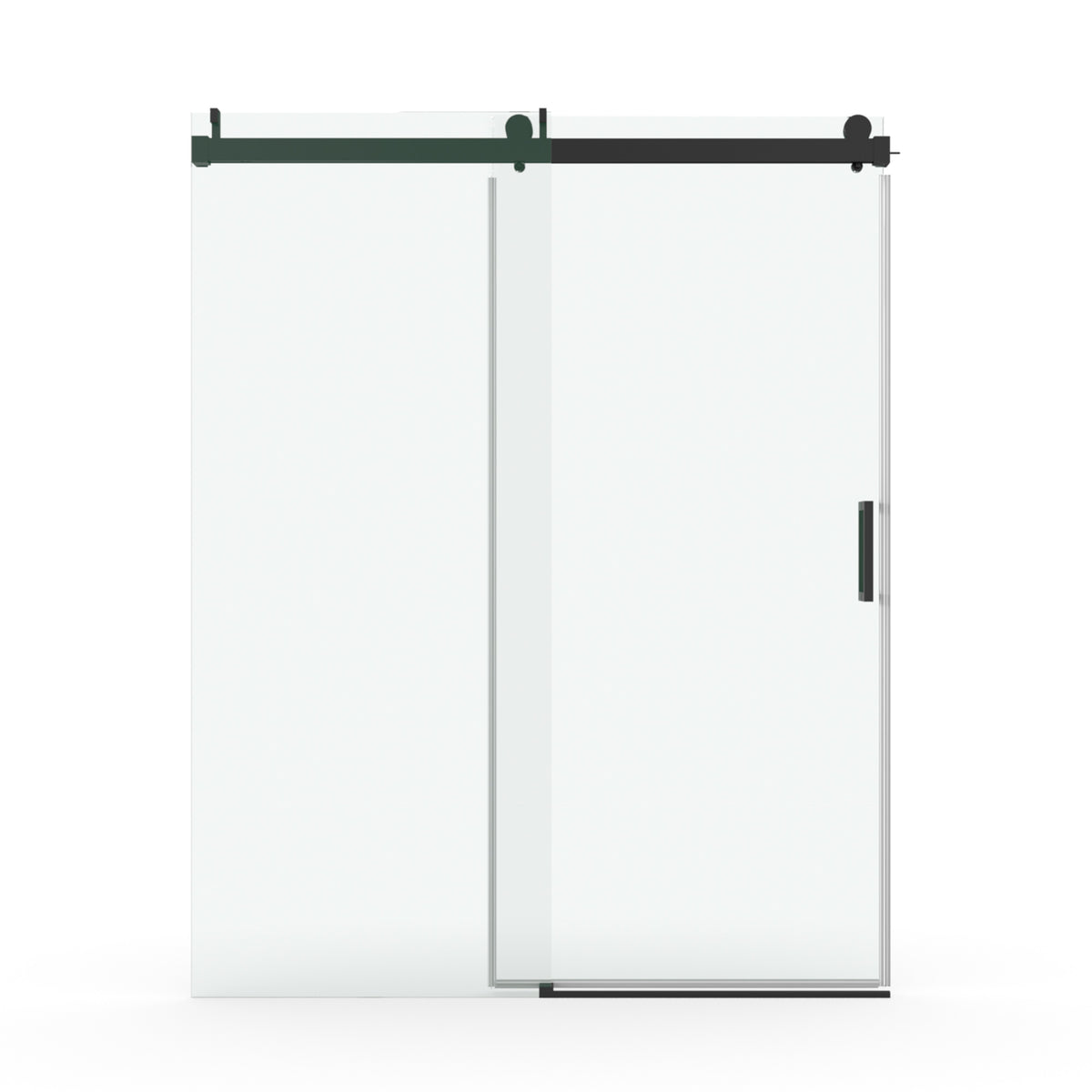 RAINLEX 68-72 in. W x 76 in. H Sliding Frameless Shower Door, 3/8 in. Tempered Glass in Matte Black