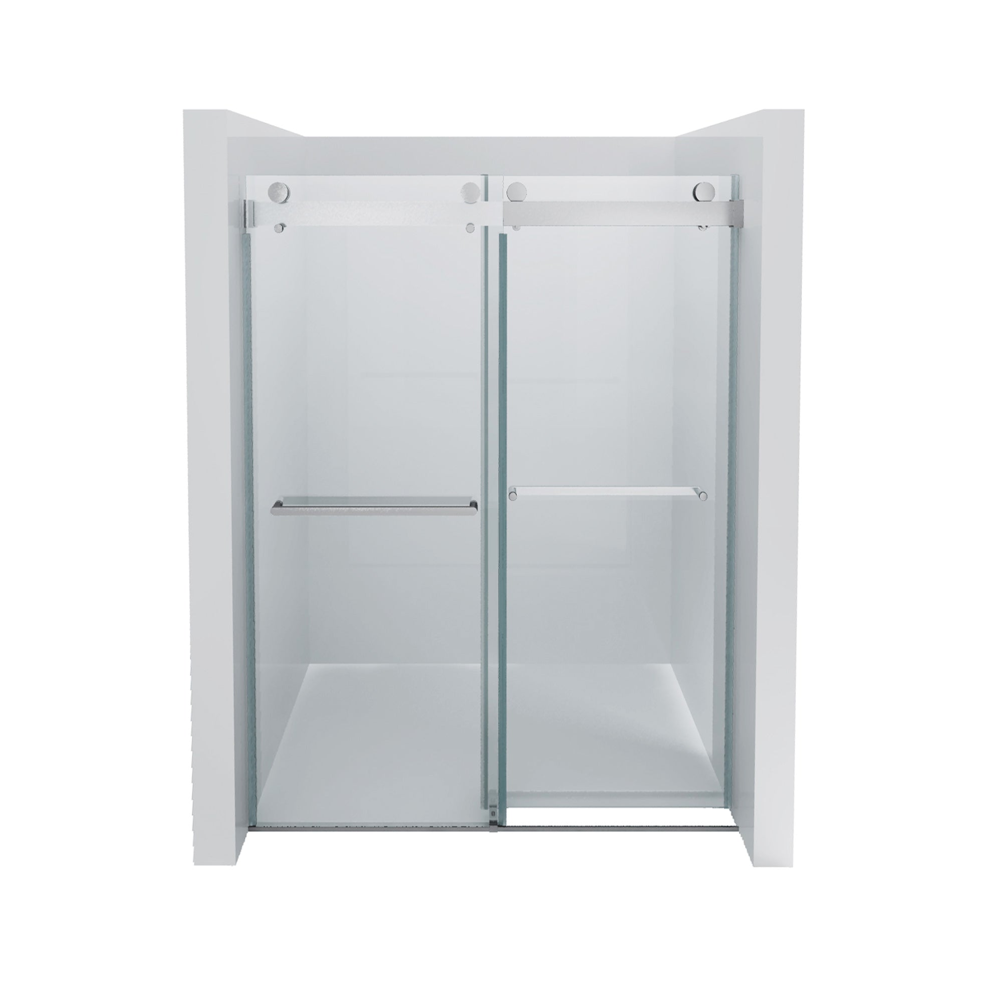 44 to 48 in. W x 76 in. H Sliding Frameless Shower Door with 3/8 Inch (10mm) Thick Tampered Glass in Chrome RX-SD02-4876CH