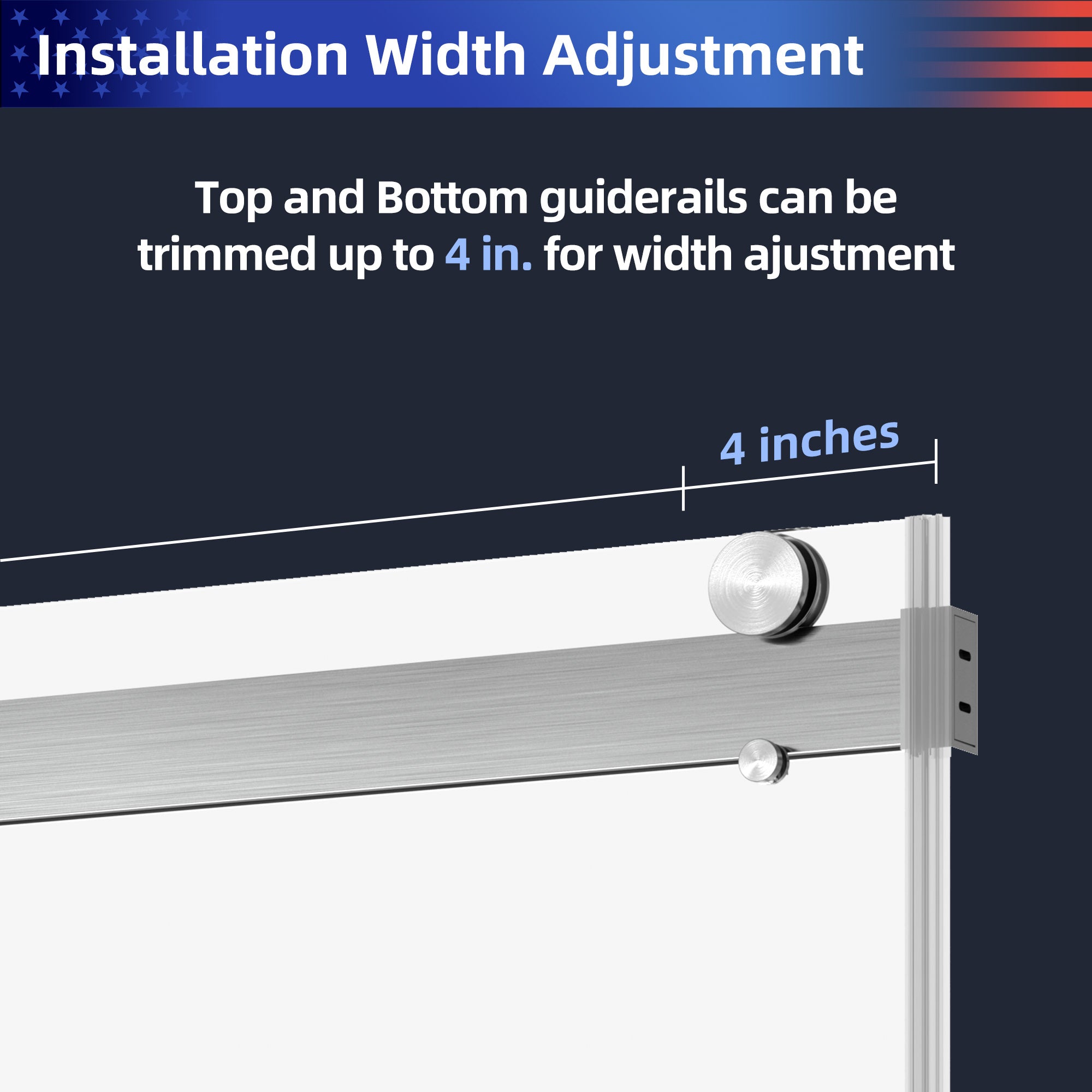 44 to 48 in. W x 76 in. H Sliding Frameless Shower Door with 3/8 Inch (10mm) Thick Tampered Glass in Chrome RX-SD02-4876CH