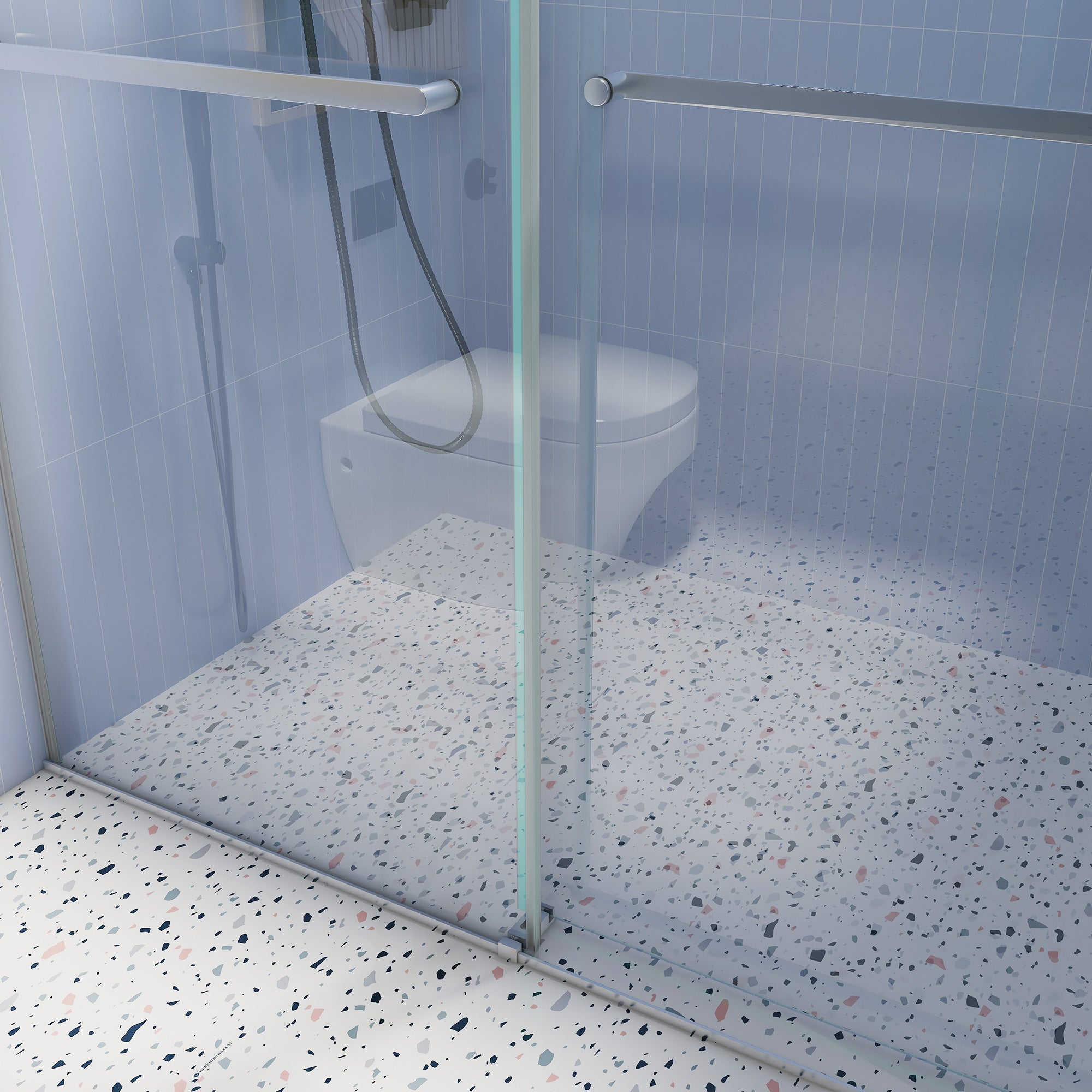 44 to 48 in. W x 76 in. H Sliding Frameless Shower Door with 3/8 Inch (10mm) Thick Tampered Glass in Chrome RX-SD02-4876CH